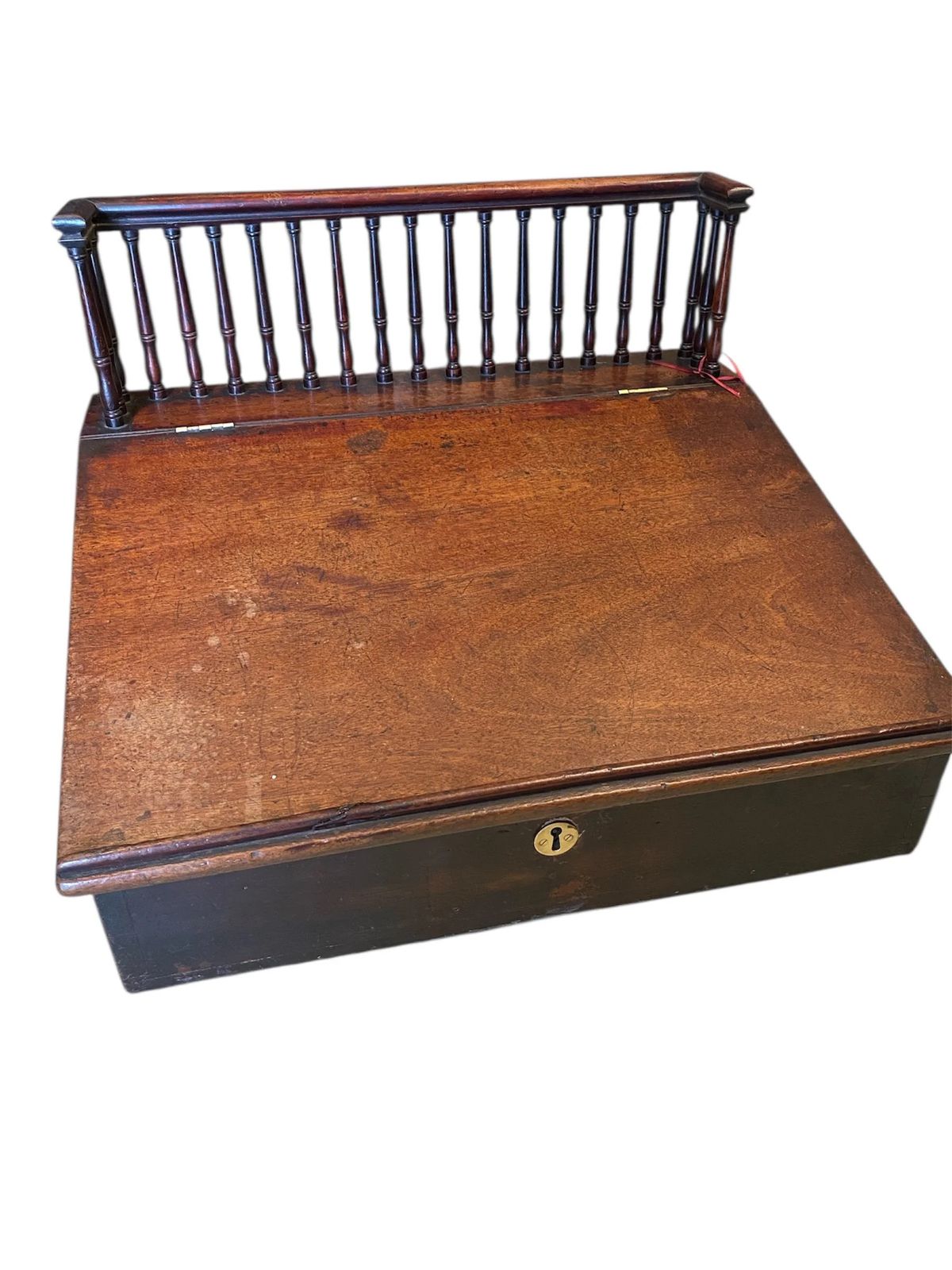 Antique 19th Century Victorian Mahogany Clerks Desk Galleried Back