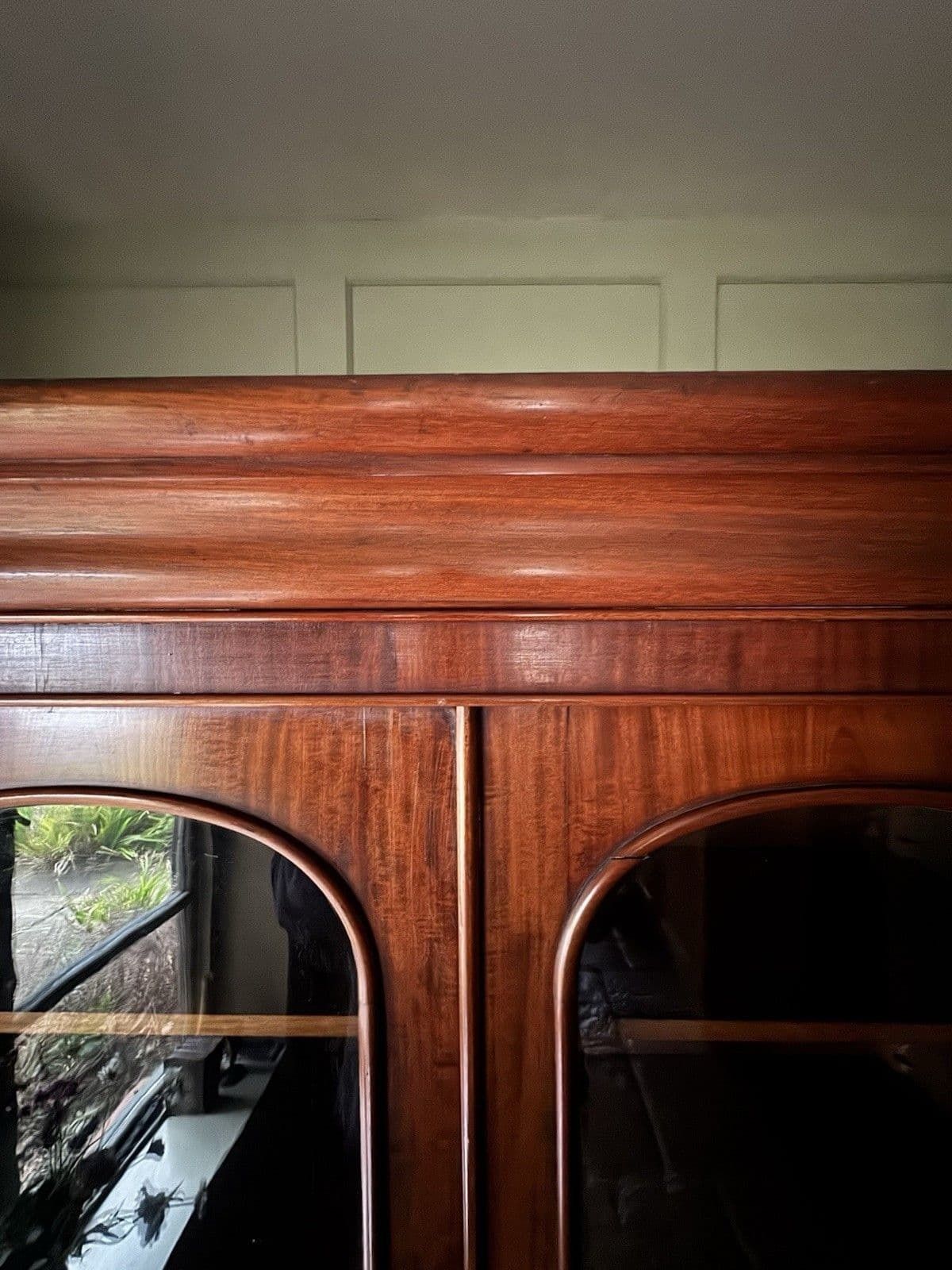 Antique Victorian Mahogany Display China Bookcase Glazed Cabinet photo buy