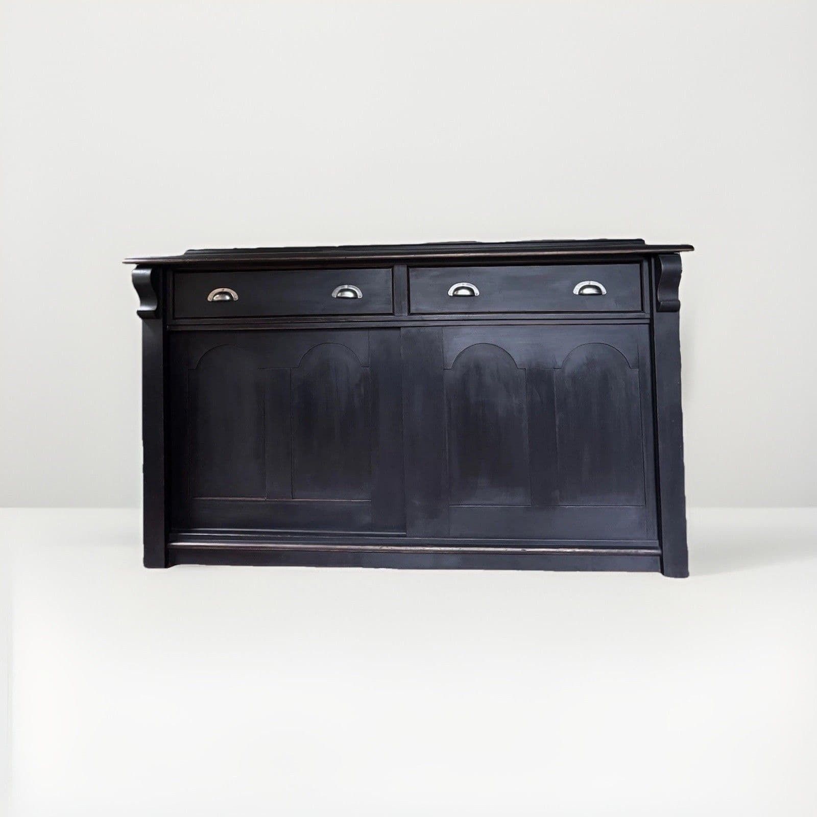Antique Victorian Painted Solid Pine Sideboard Dresser Base Sliding Door Cupboard photo furniture