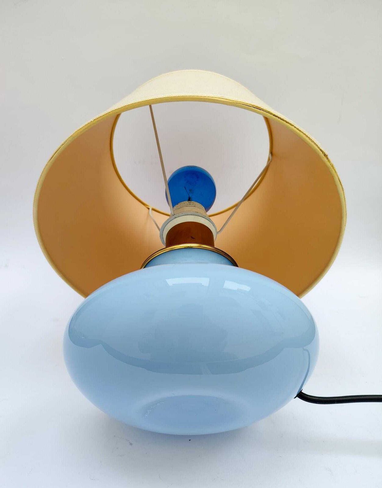 Veart 1989 Table Lamp In Turquoise Blue Murano Glass, Vintage Design photo 218.0