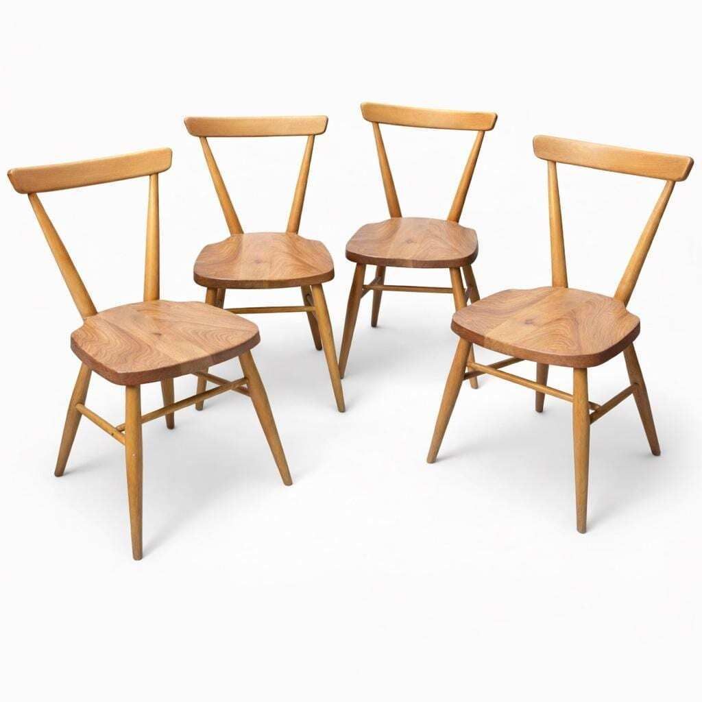 Set Of Four Early Ercol Children’s Chairs Model 392 – English Elm & Beech – C.1948–55 photo 680.0