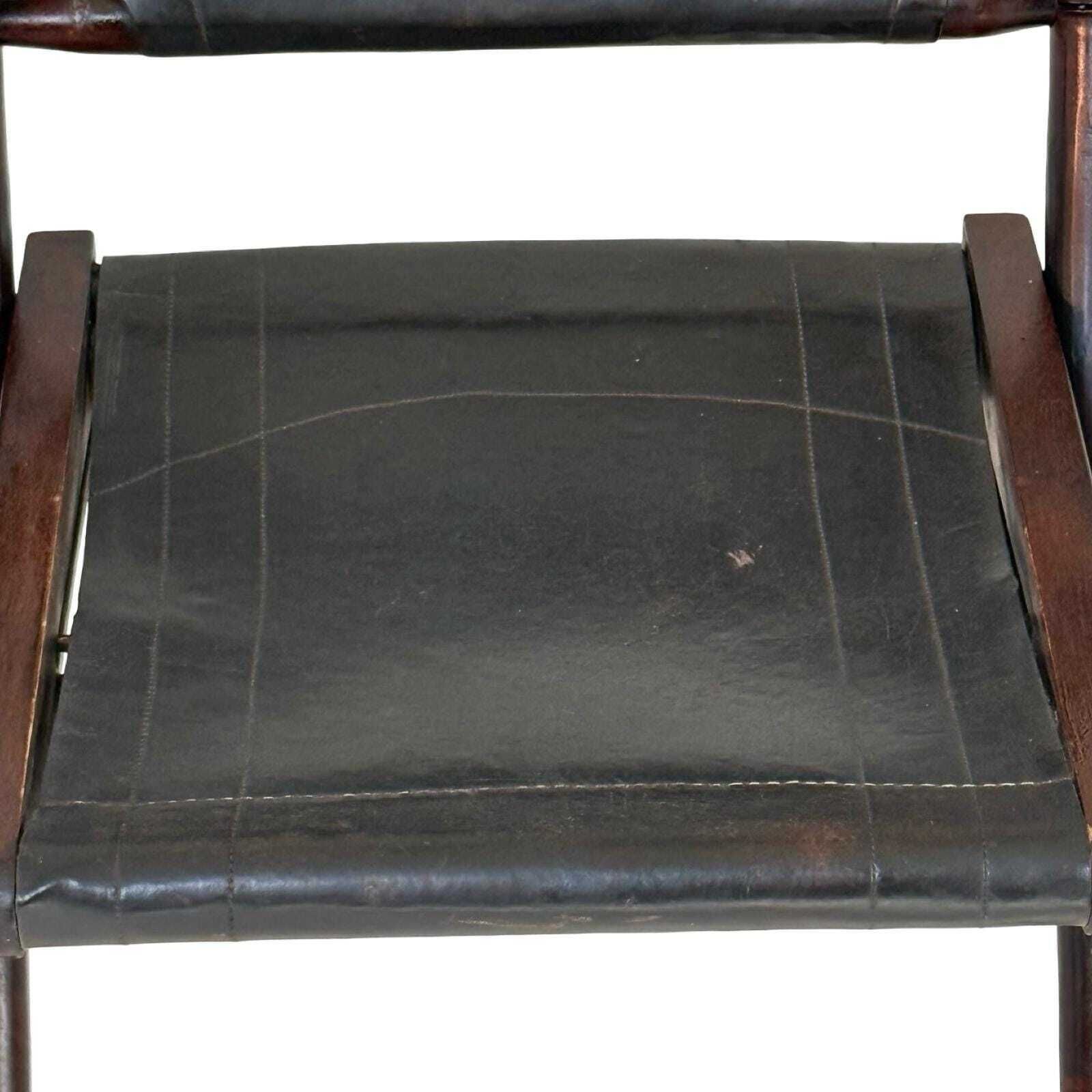Officer's Chair   Wood And Leather Upholstery   Military Campaign Style photo vinterior