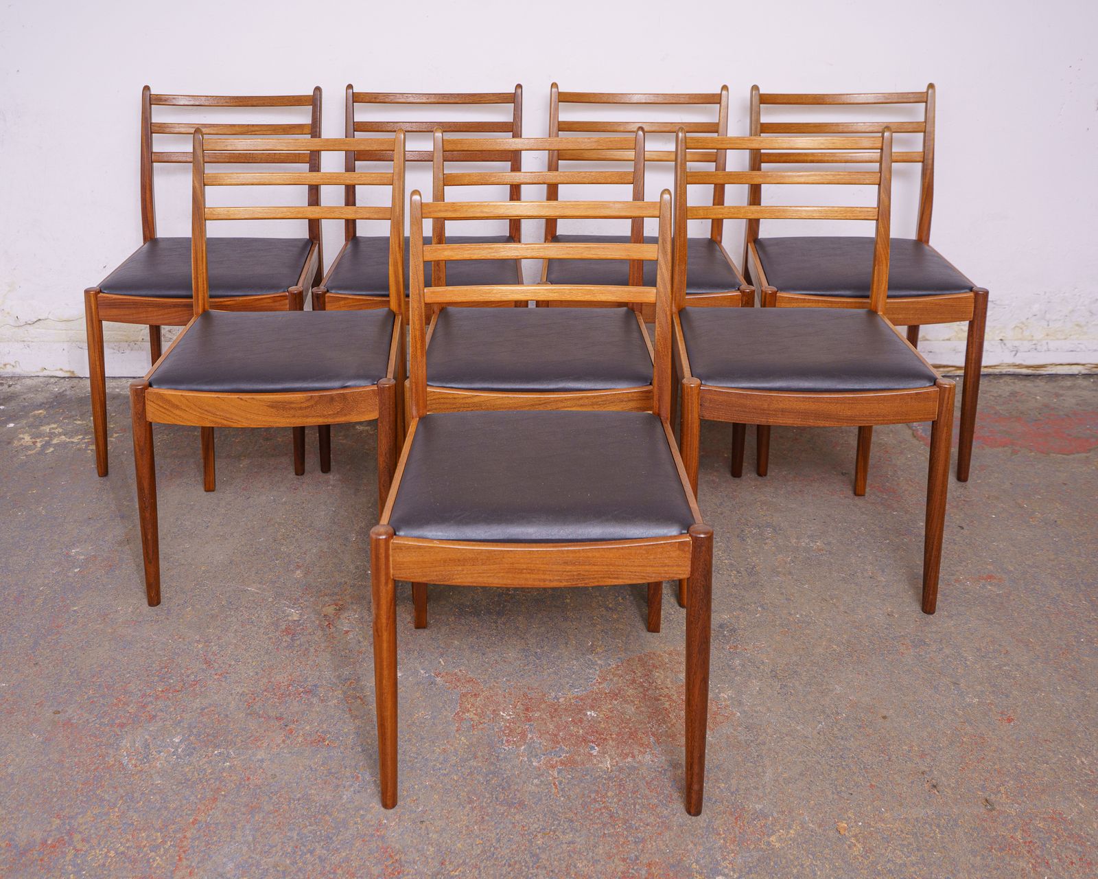 8 G Plan Mid Century Teak Dining Chairs Designed By Victor Wilkins, Newly Upholstered photo vintage