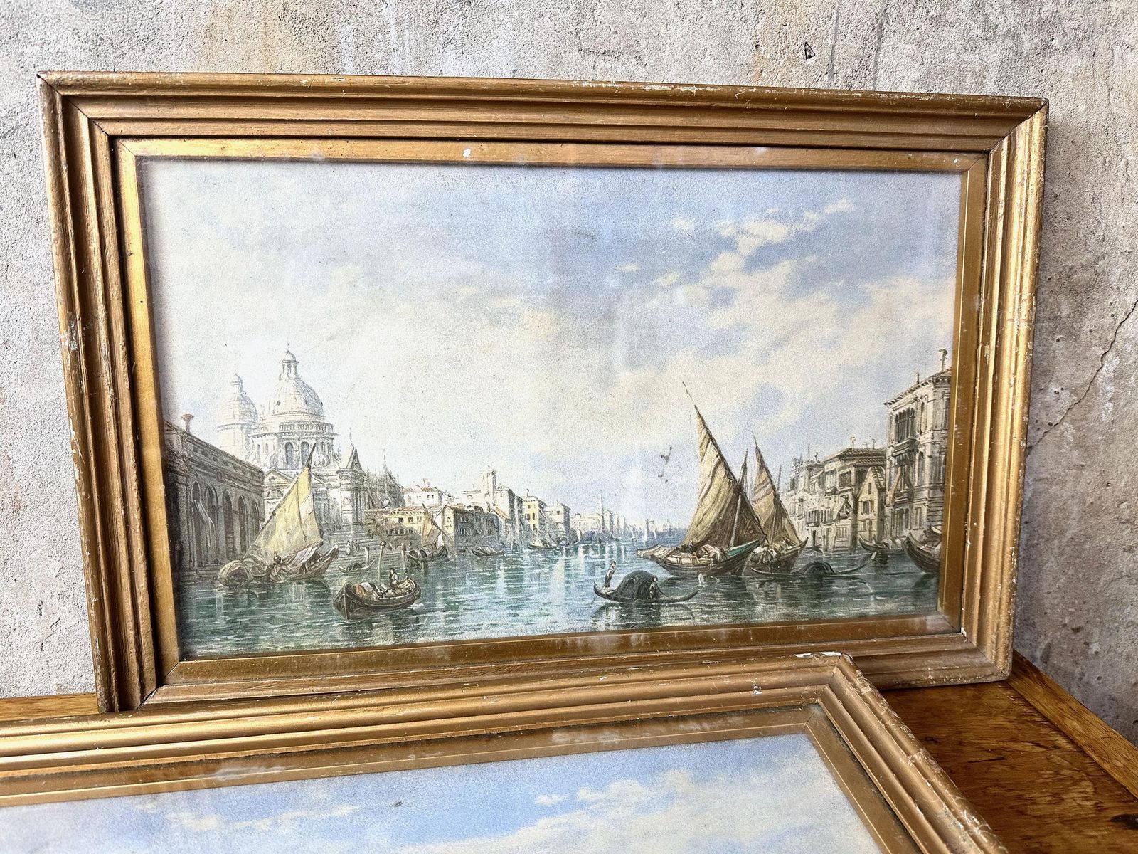Pair Of Antique Alfred Pollentine Prints Venice photo 95.0