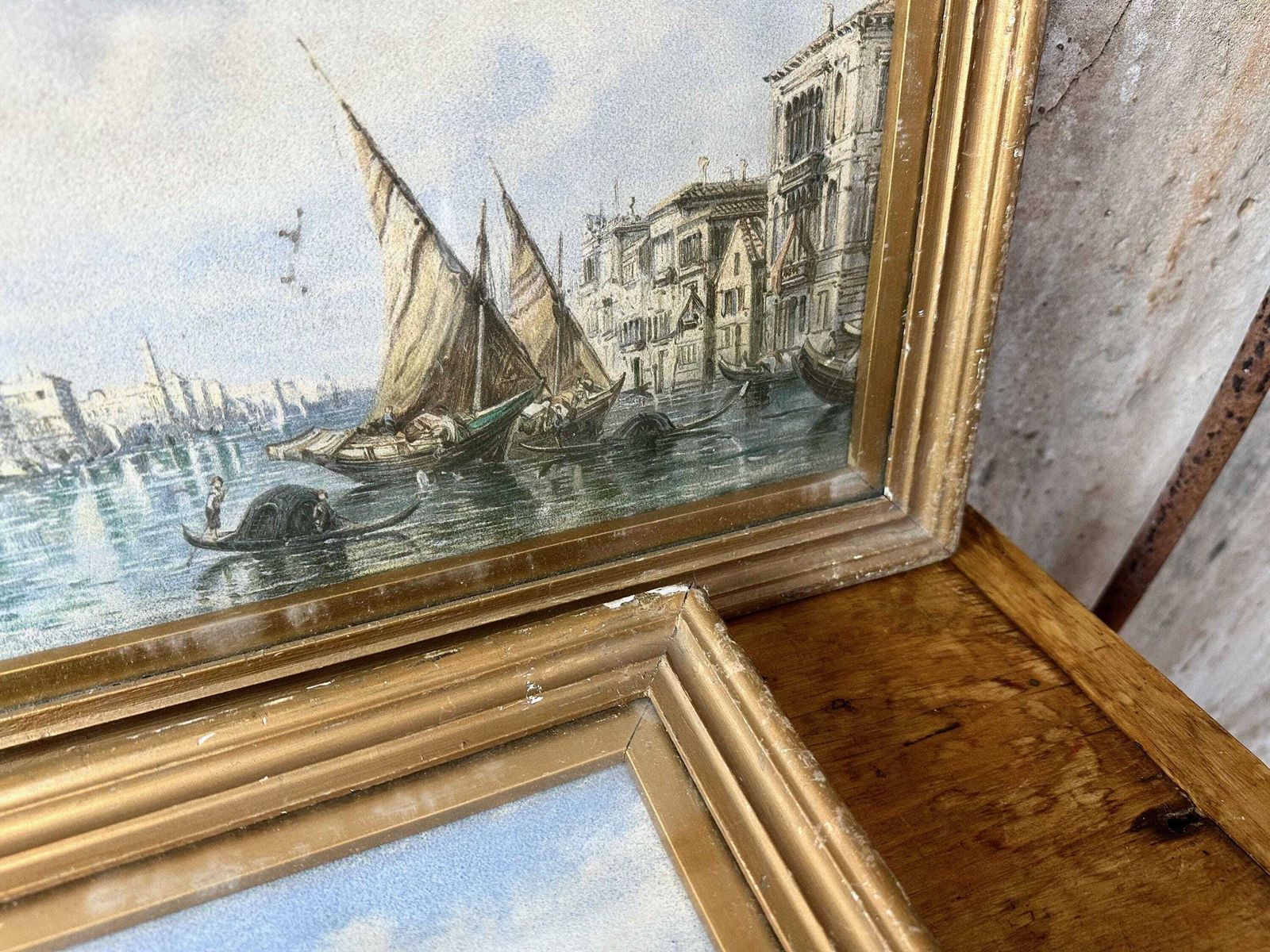 photo furniture Pair Of Antique Alfred Pollentine Prints Venice