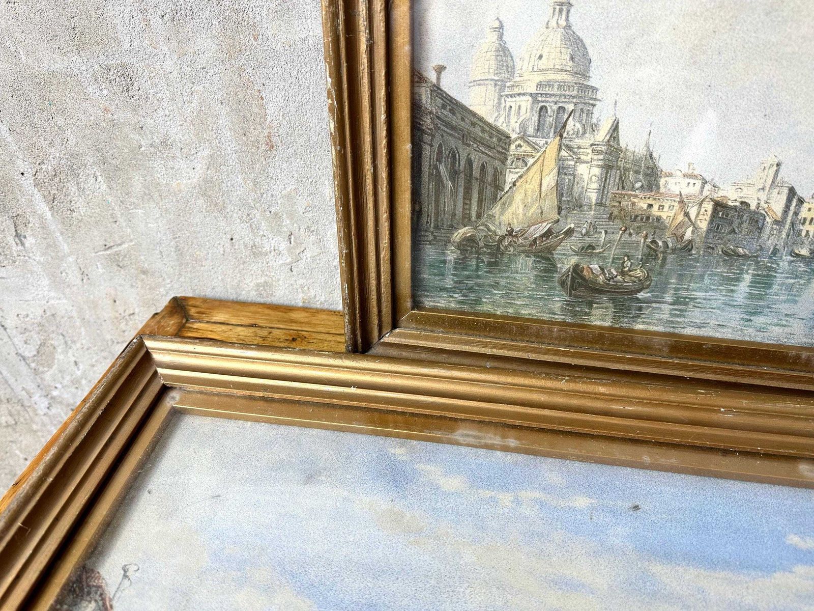 photo for sale Pair Of Antique Alfred Pollentine Prints Venice