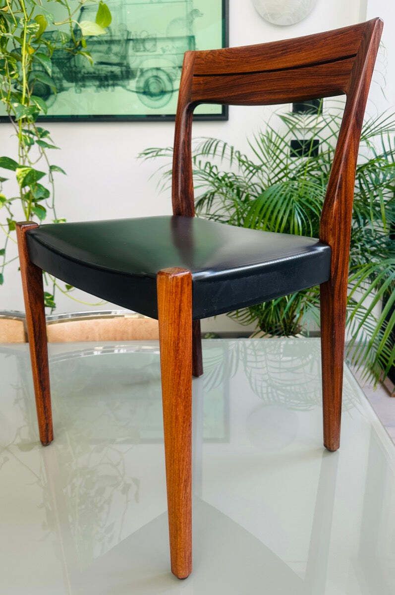 1960s Mid Century Swedish Svegards Markaryd Rosewood & Vinyl Dining Chair photo furniture