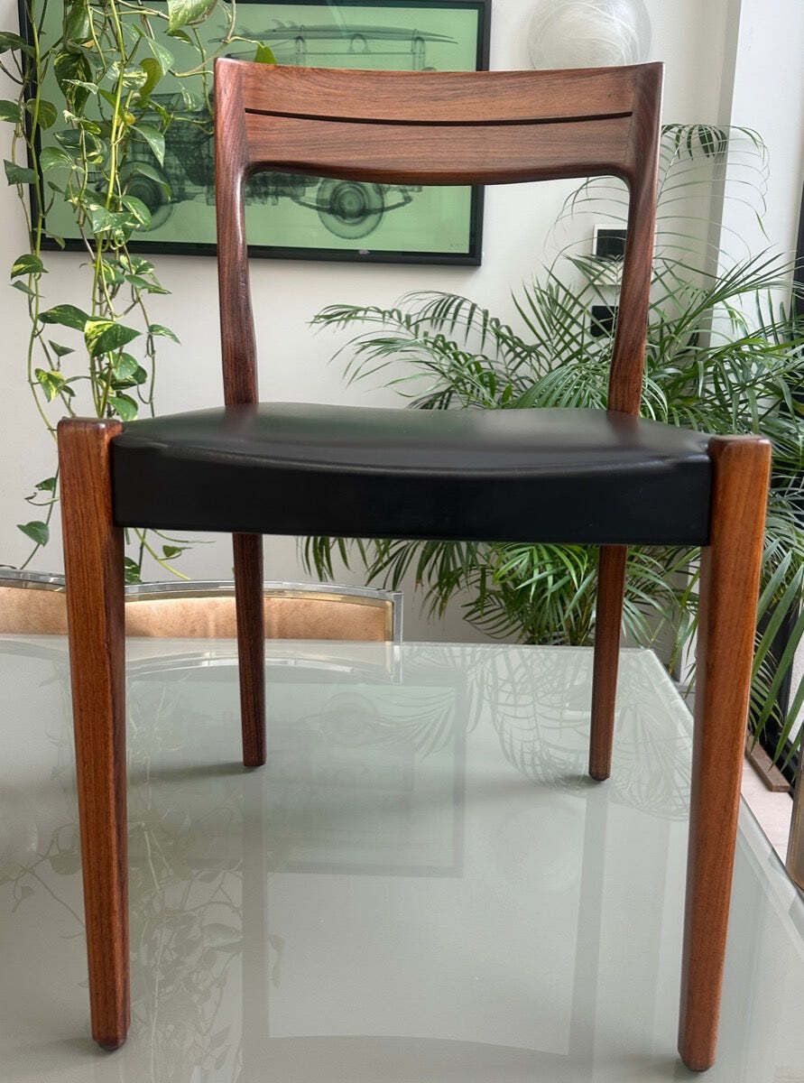 1960s Mid Century Swedish Svegards Markaryd Rosewood & Vinyl Dining Chair photo vinterior