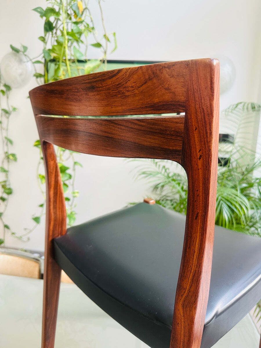 photo vintage 1960s Mid Century Swedish Svegards Markaryd Rosewood & Vinyl Dining Chair