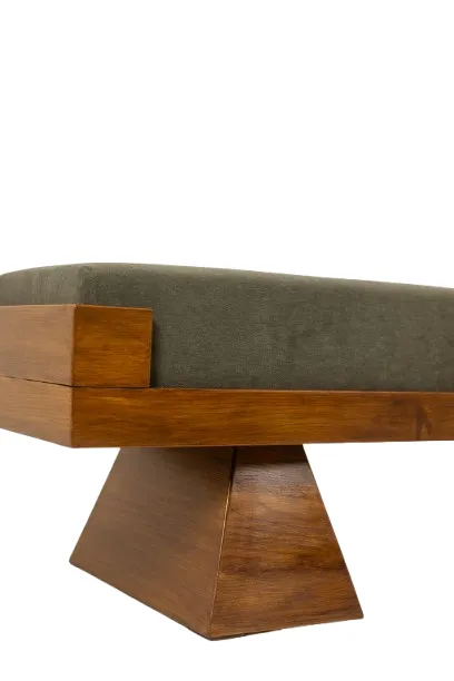 Bench In Ash Wood And Green Mohair Velvet. Contemporary photo 3200.0