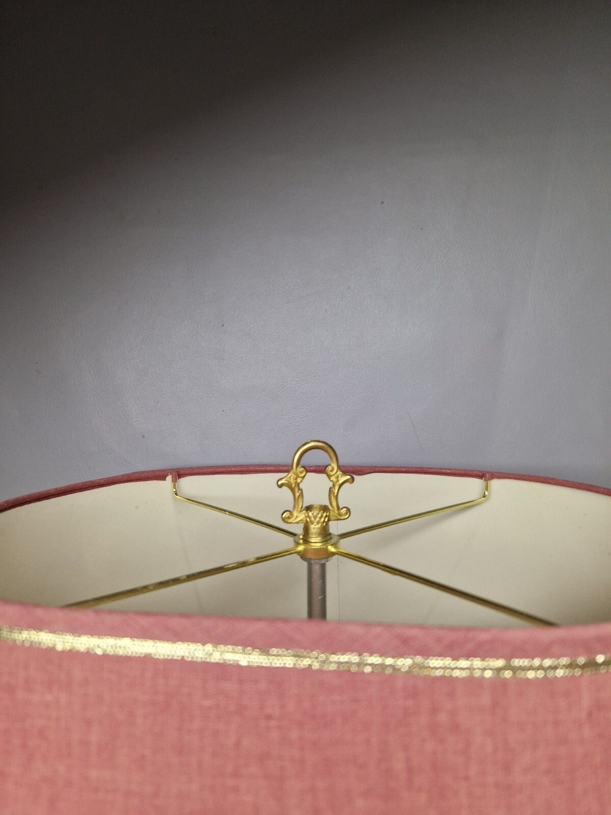 Vintage Bouillotte Table Lamp Burgundy Gold Plum Classic Table Lamp Double Bulb photo 80.0