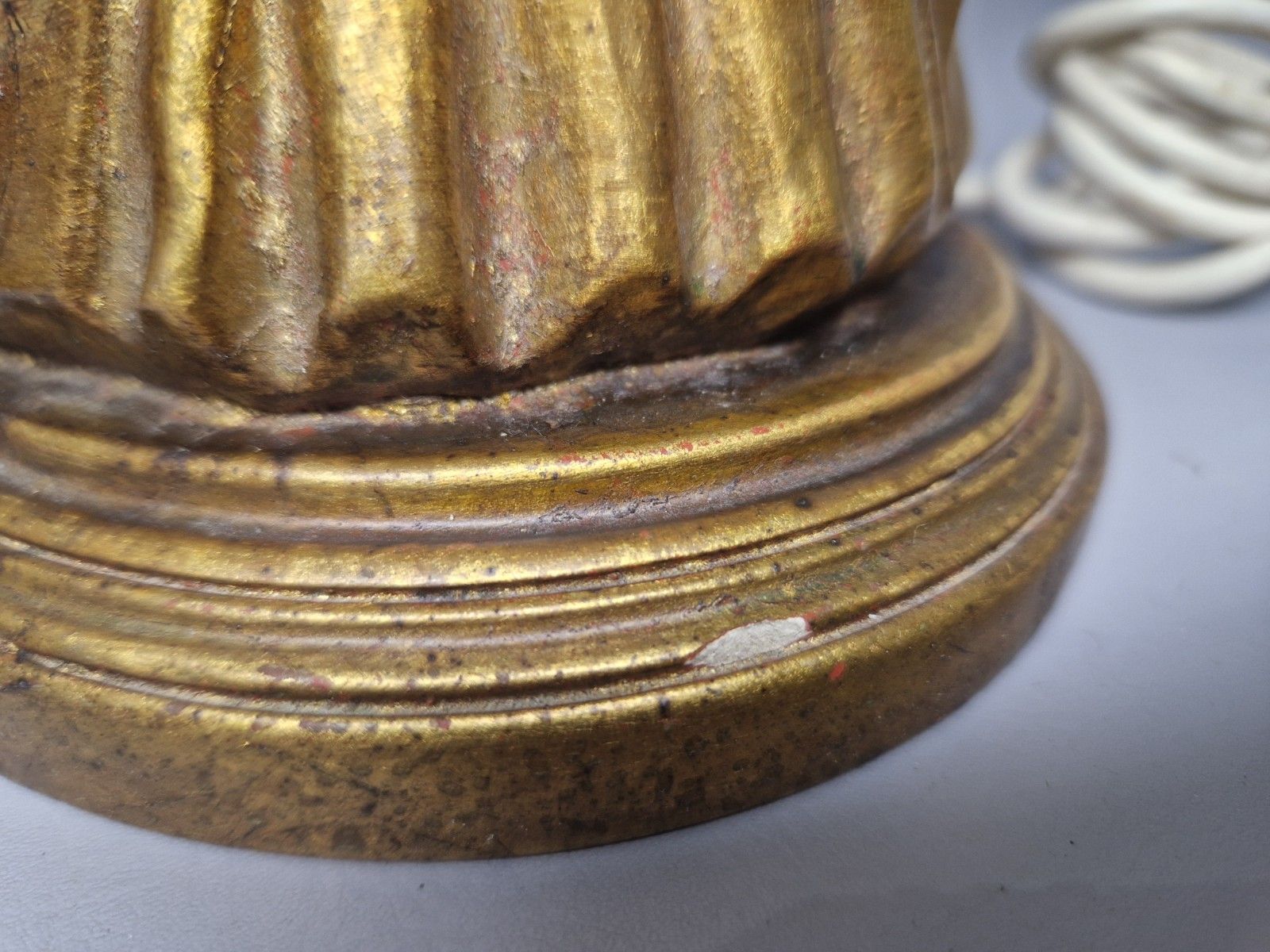 Vintage Tall Neoclassical Table Lamp Robed Grecian Woman Urn Country Decor photo buy