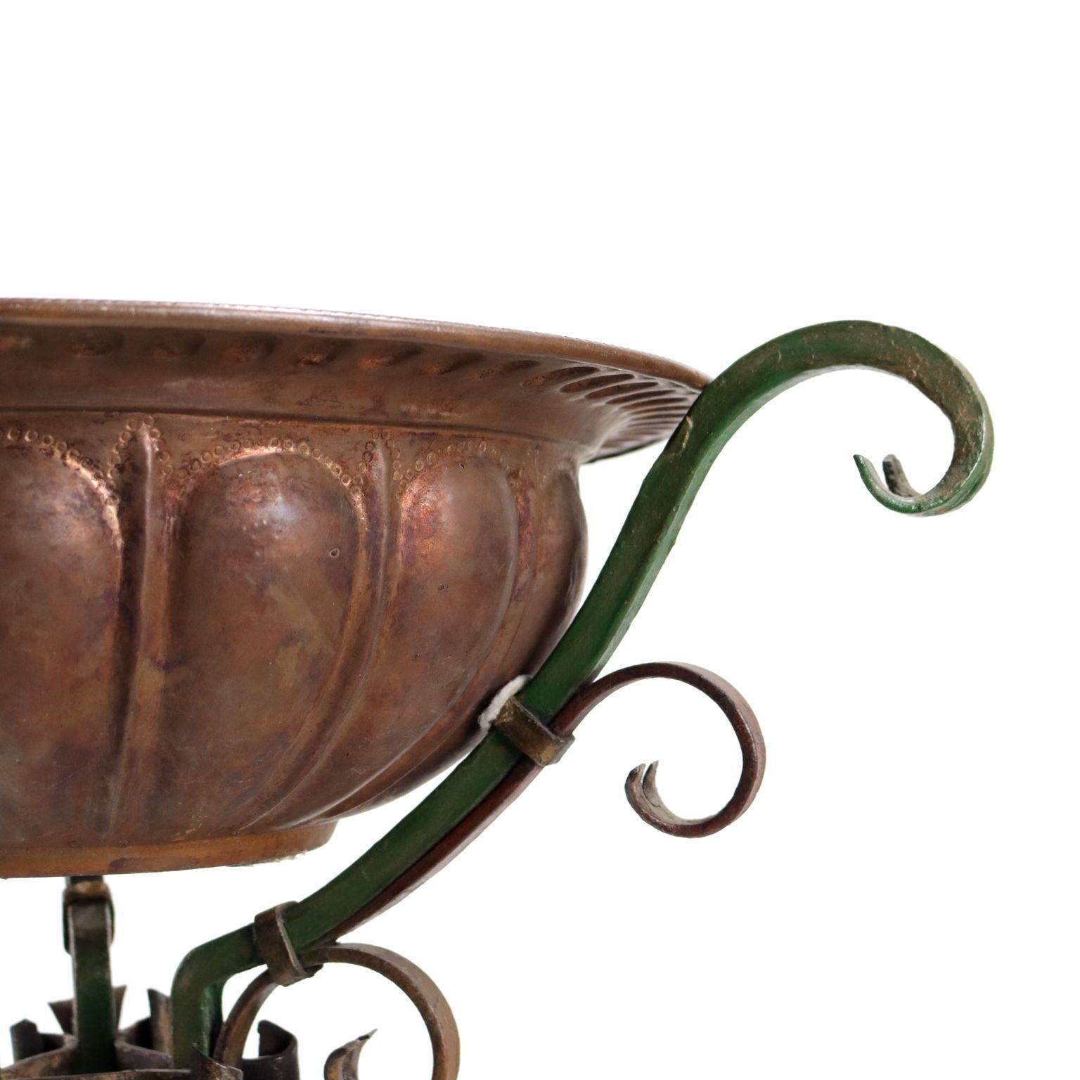Antique Trestle Wrought Iron With Copper Basin Early XX Century photo Home Decor