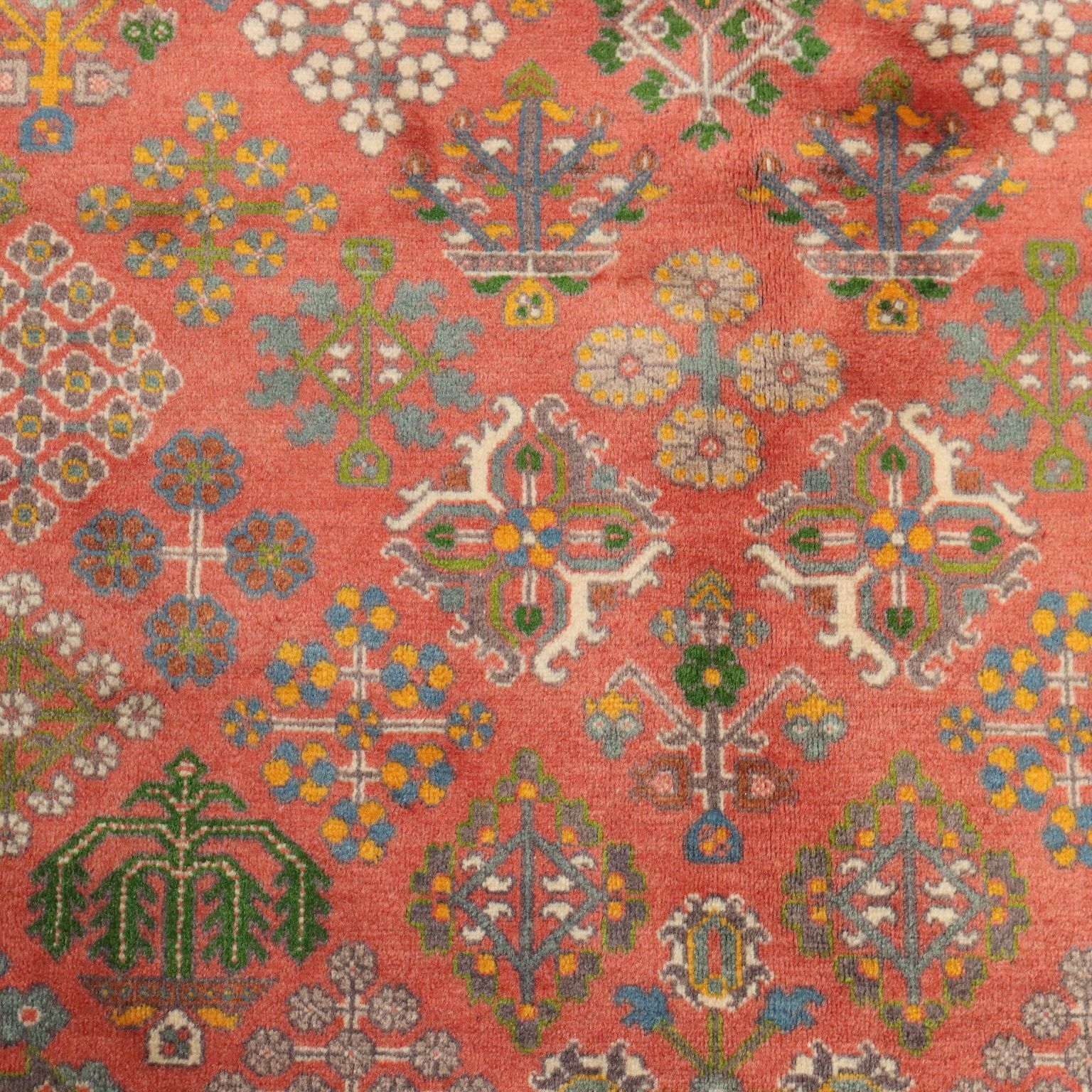Antique Asian Carpet Cotton Thin Knot Handmade 102 X 59 In photo vinterior