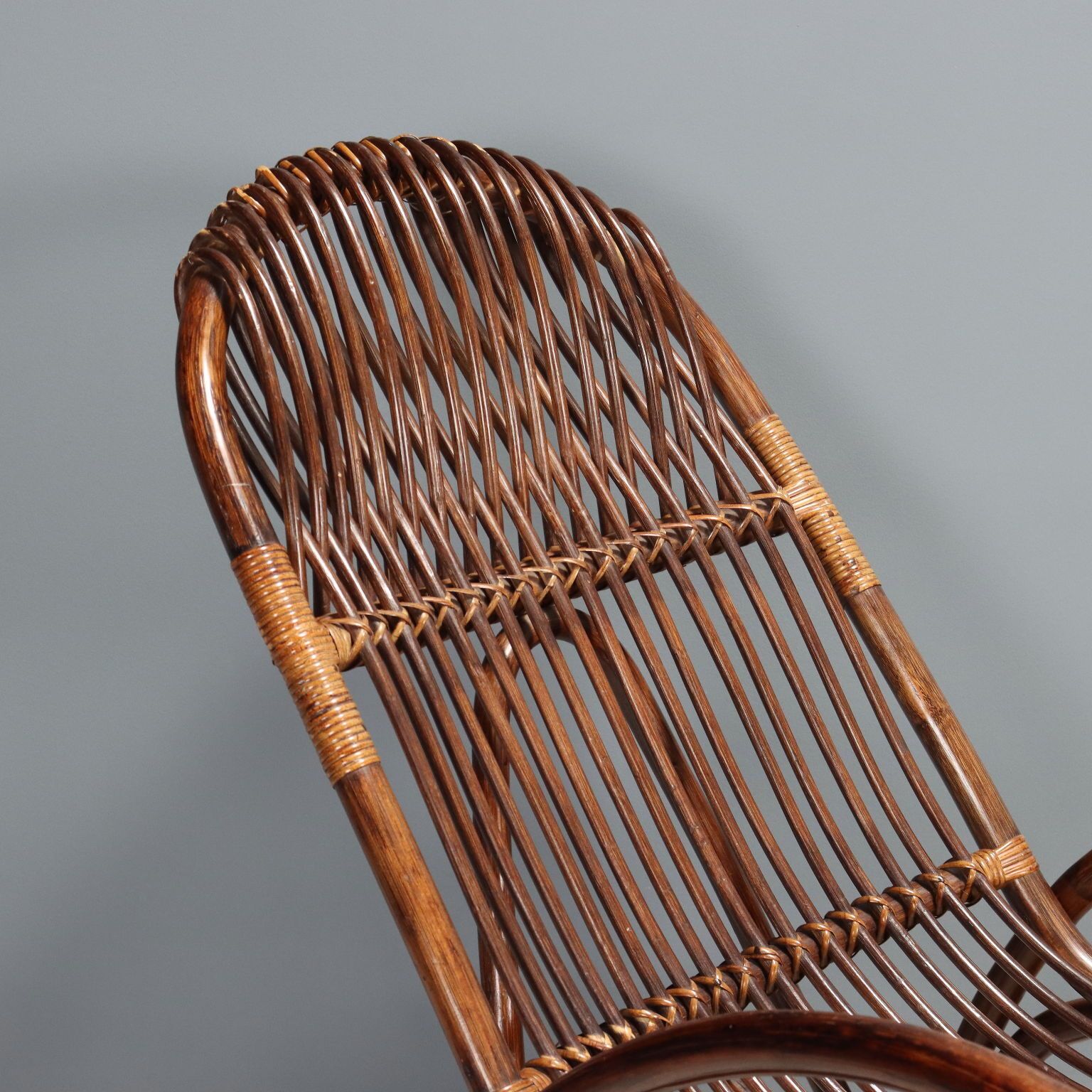 Vintage Rocking Chair Bamboo Design Italy 1970s photo vinterior