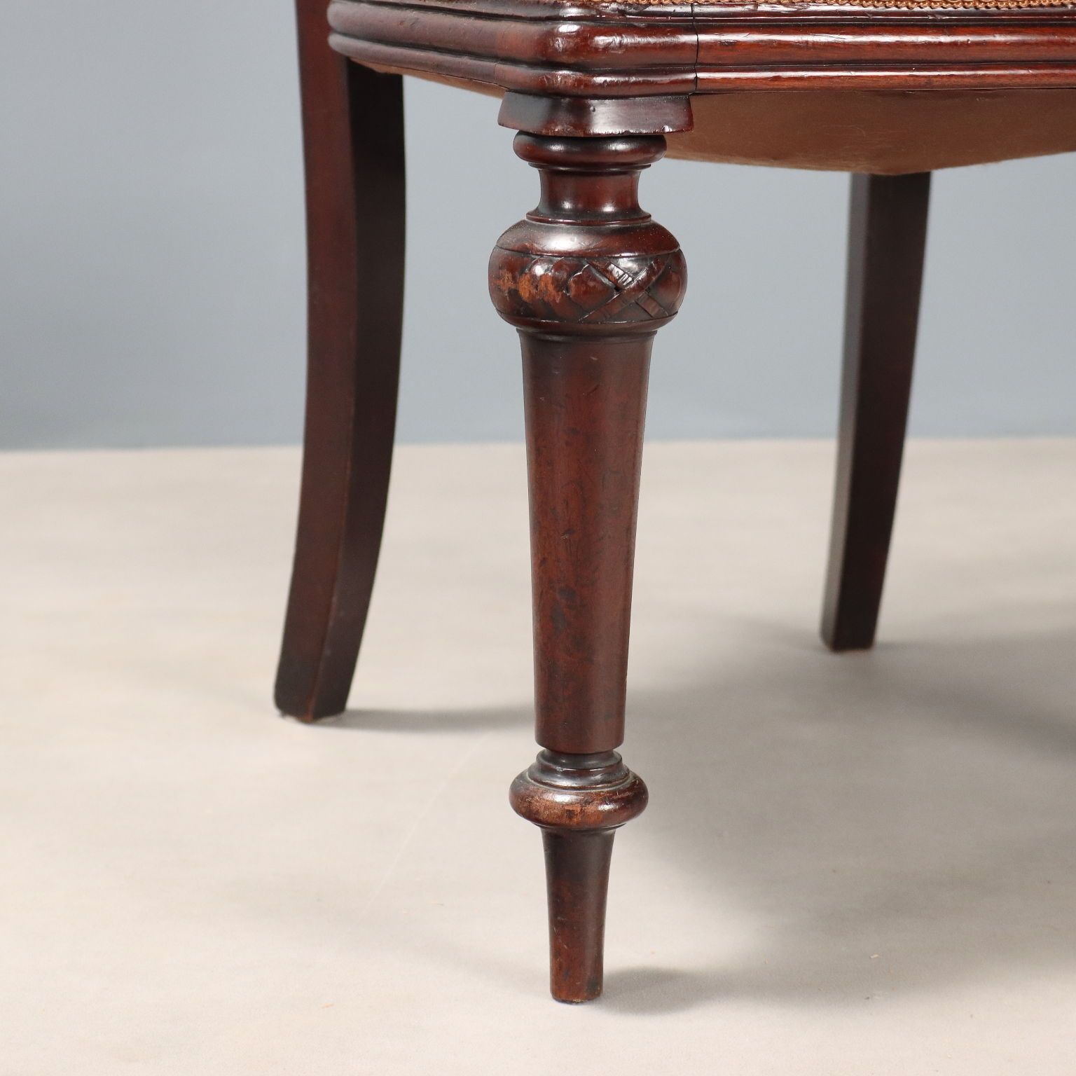 Antique Chairs Mahogany Fabric Padding Italy XX Century photo buy