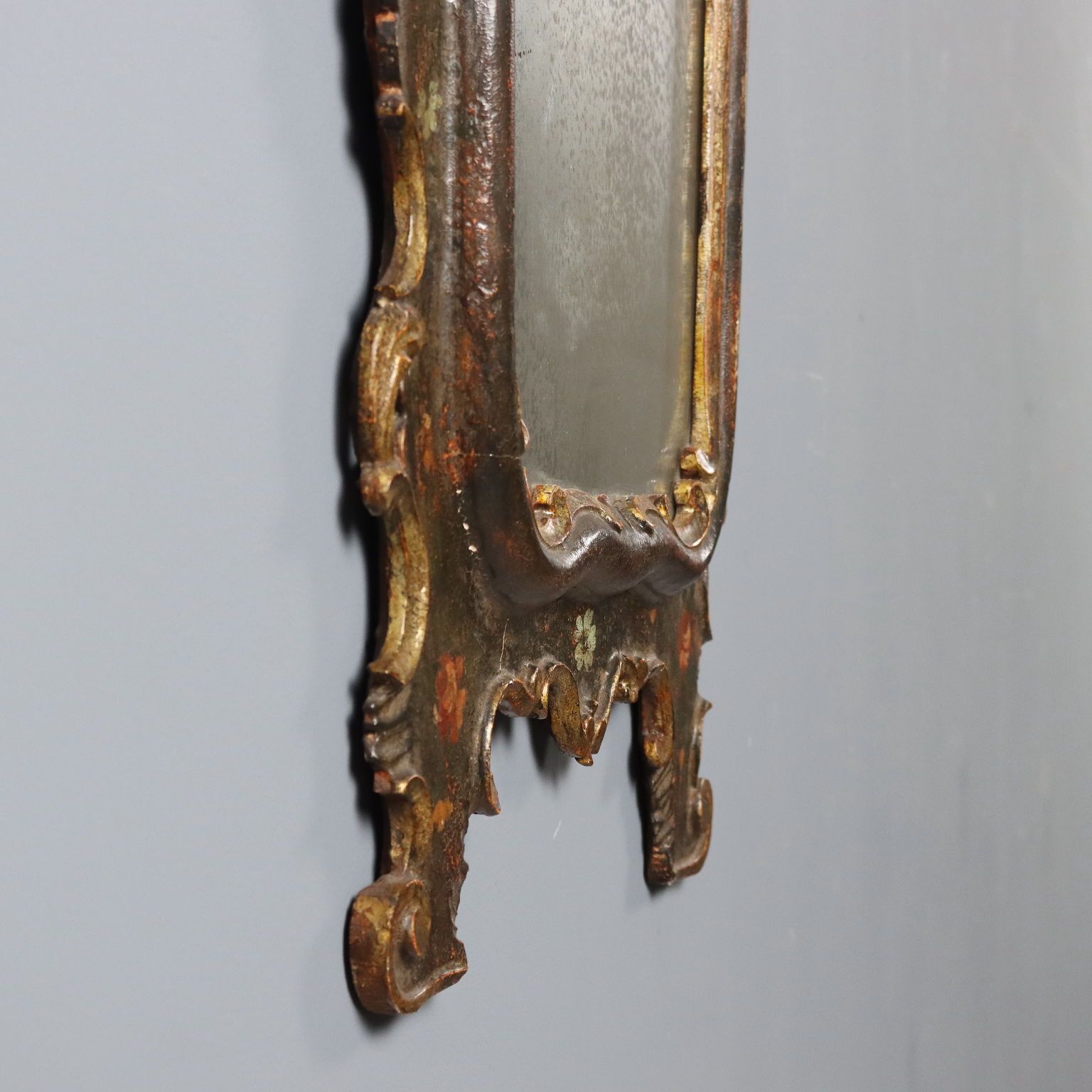 photo furniture Antique Mirror Lacquered Wood Italy Late XIX Century