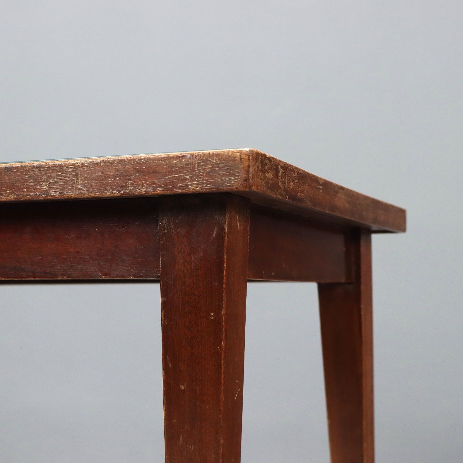 Vintage Coffee Table Wood Glass Design Italy 1960s photo 180.0