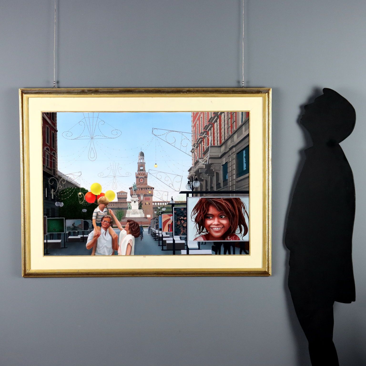 Contemporary Painting Glimpse Of Milan Oil On Canvas Italy 2007 photo furniture
