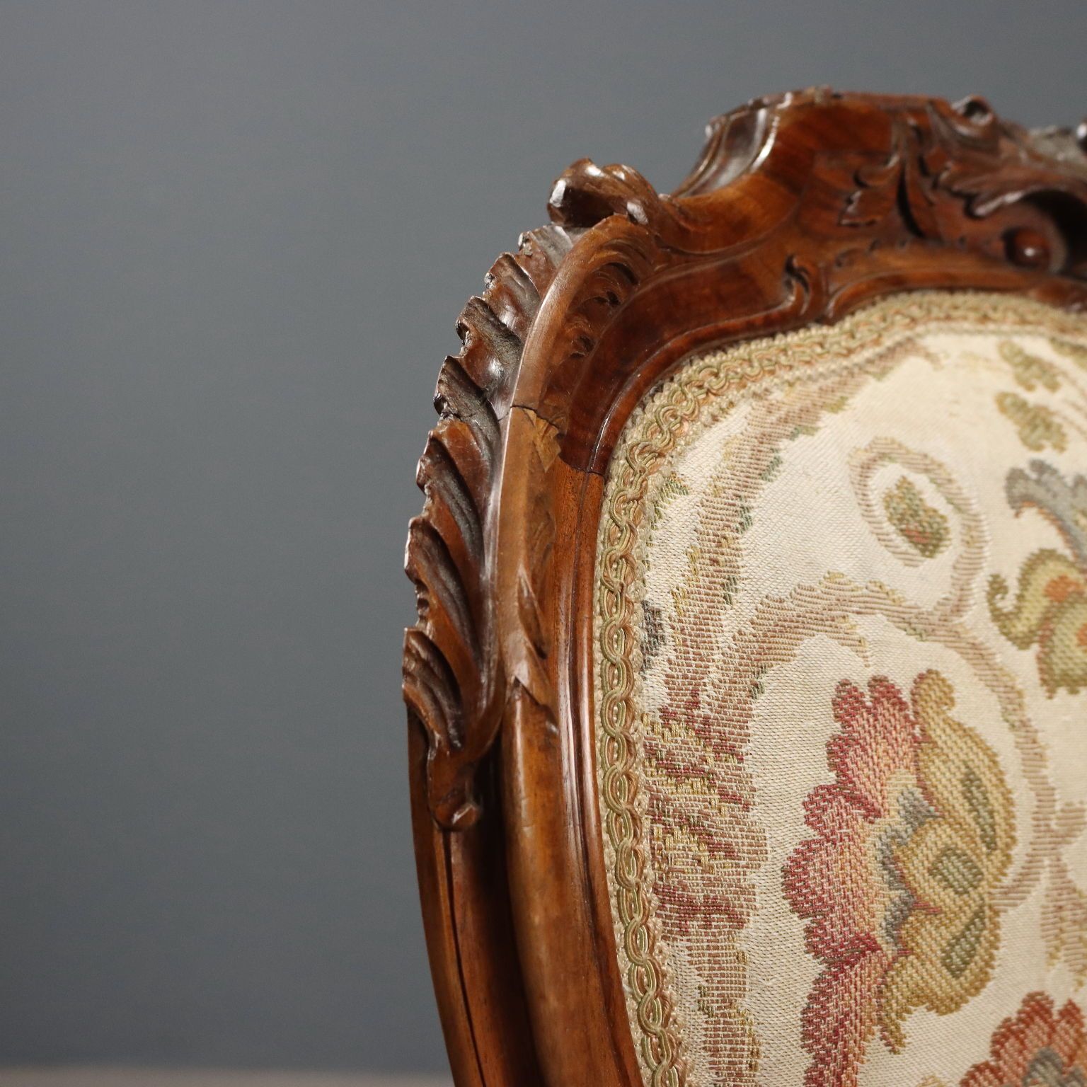 photo furniture Chairs Baroque Style Carved Walnut Italy XIX Century