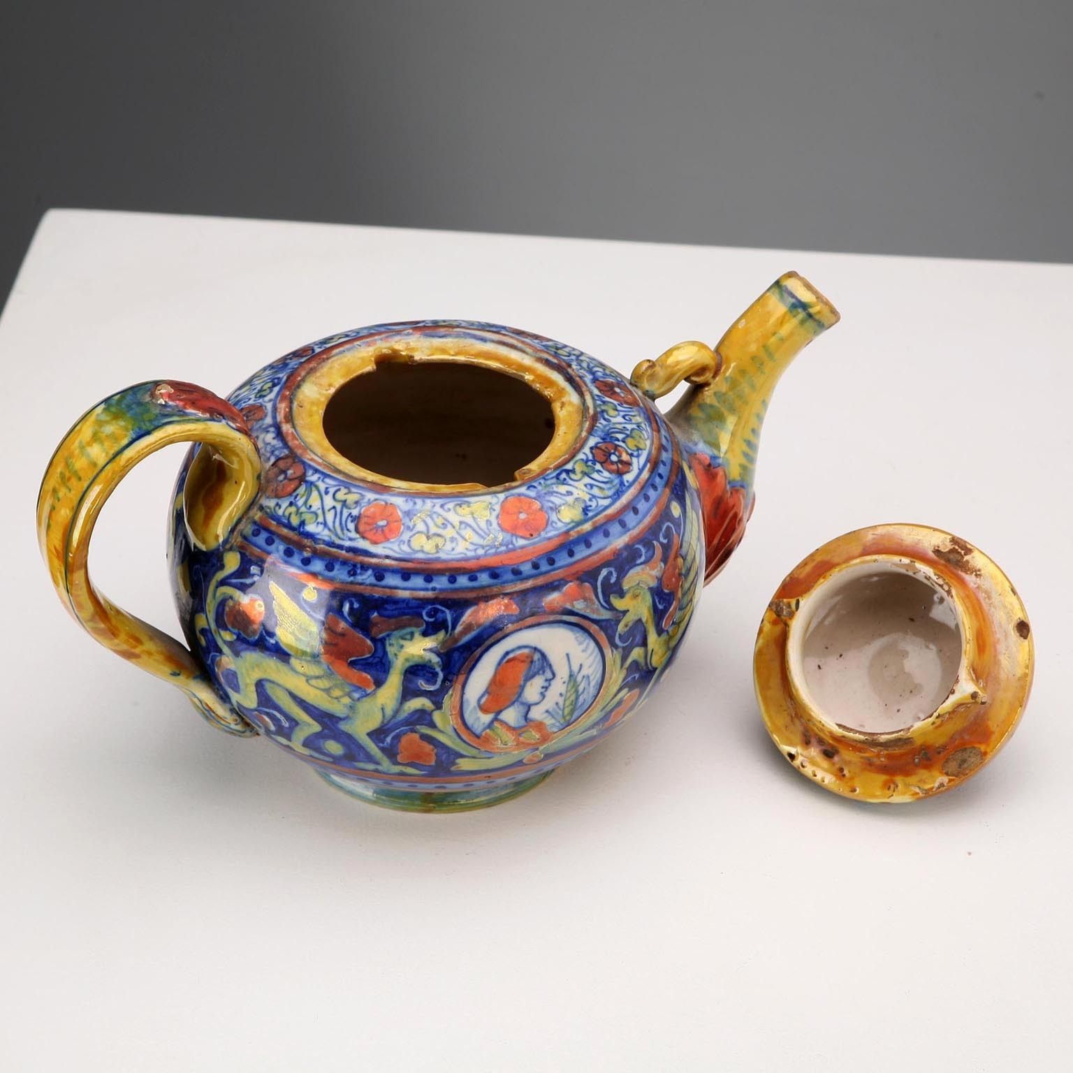 Antique Teapot Gualdo Tadino Ceramic Italy XX Century photo 150.0