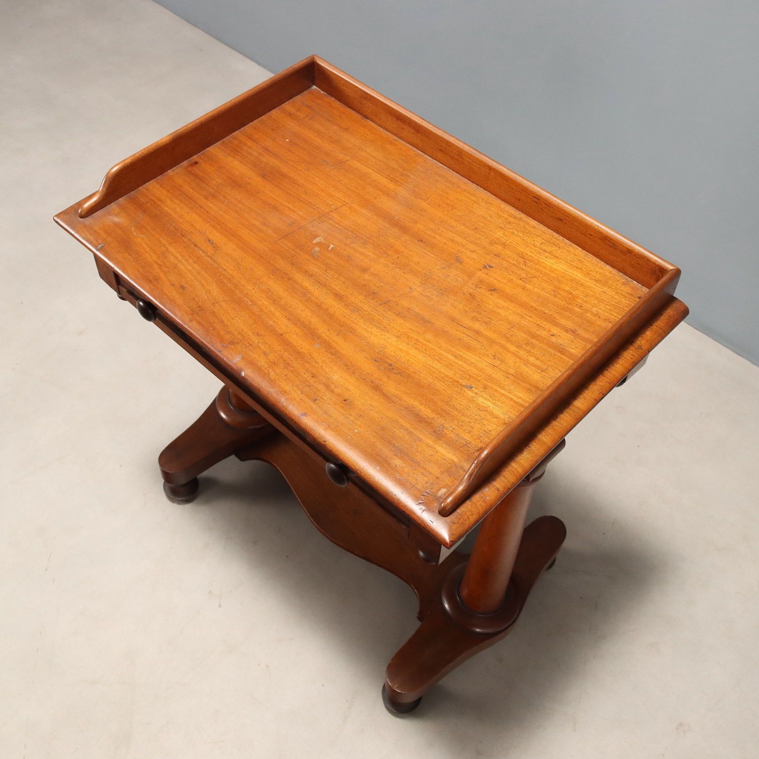 Antique Writing Desk Mahogany Drawer Italy XIX Century photo vintage