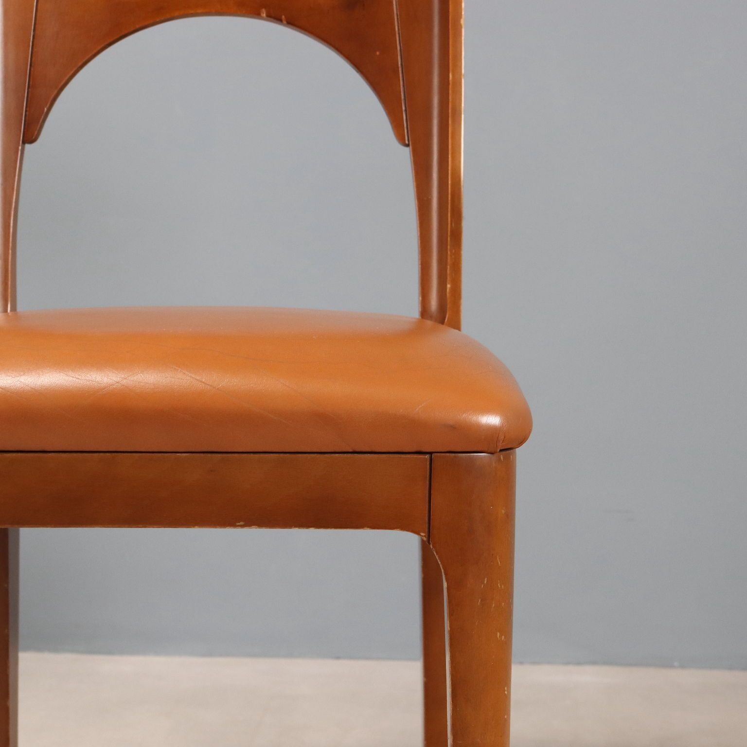 Vintage Chairs Beech Foam Leatherette Design Italy 1970s 1980s photo 480.0