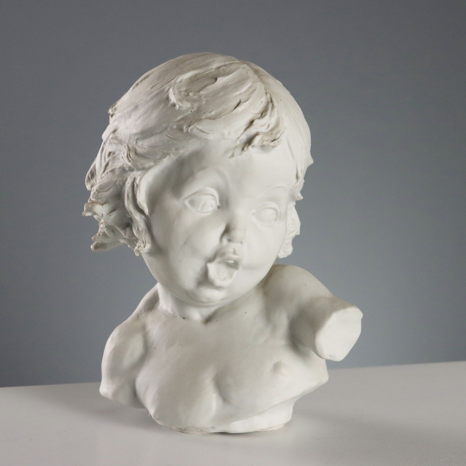 Antique Busts Of Children Biscuit Europe Early XX Century photo for sale