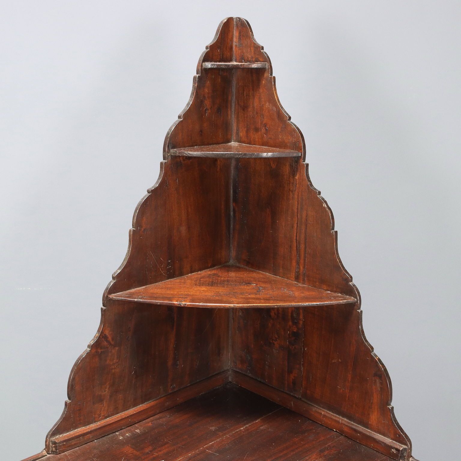 Antique Corner Cabinet Walnut Painted Poplar Italy XIX Century photo 620.0