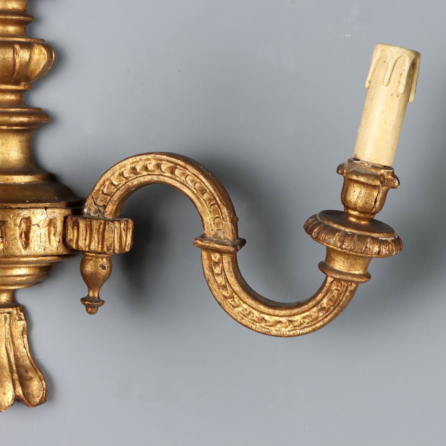 Antique Wall Lamps Carved Wood Italy XX Century photo for sale