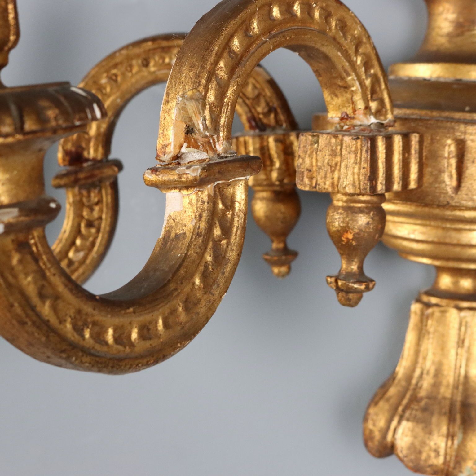 Antique Wall Lamps Carved Wood Italy XX Century photo buy