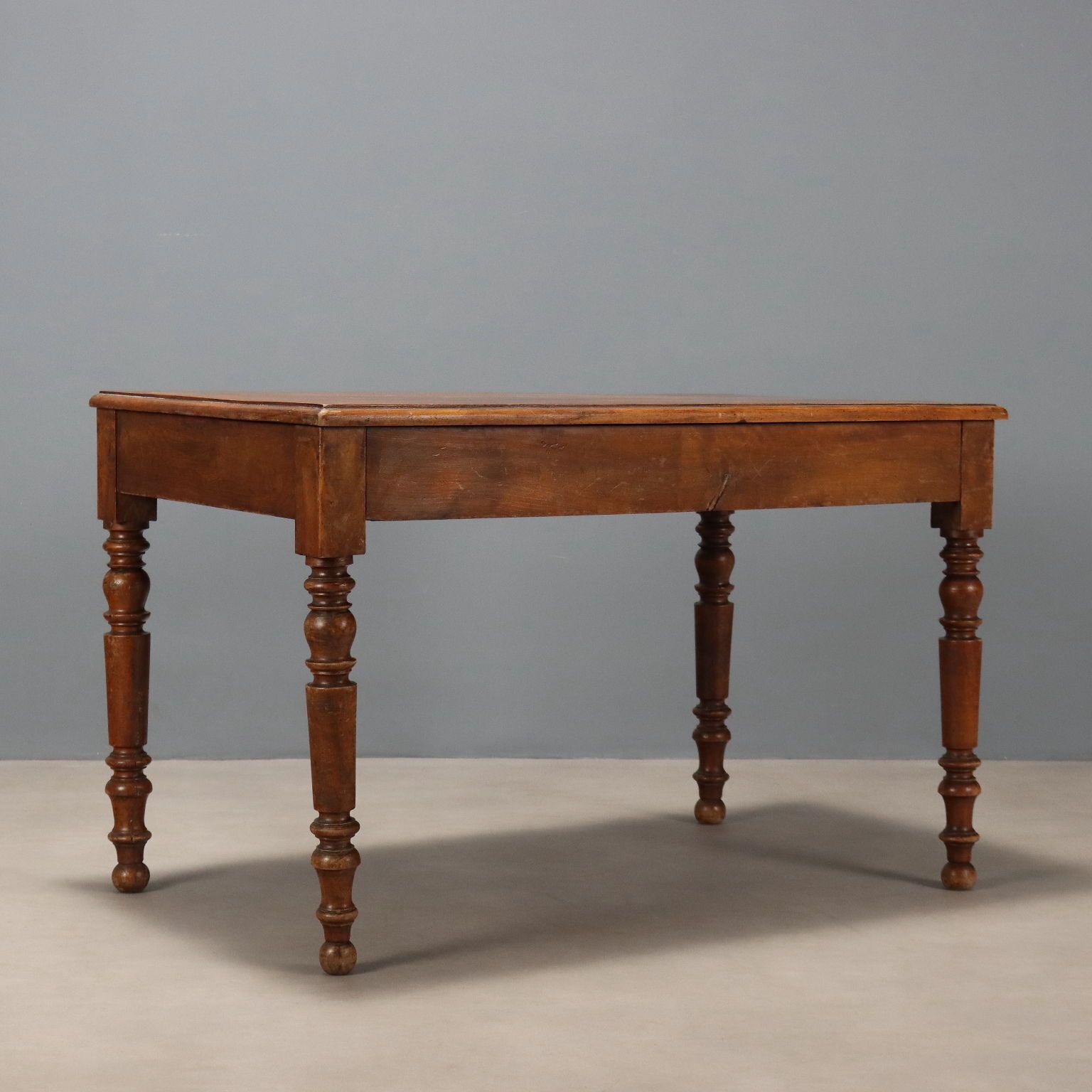 Furniture Antique Table Walnut With Drawers France XIX Century photo