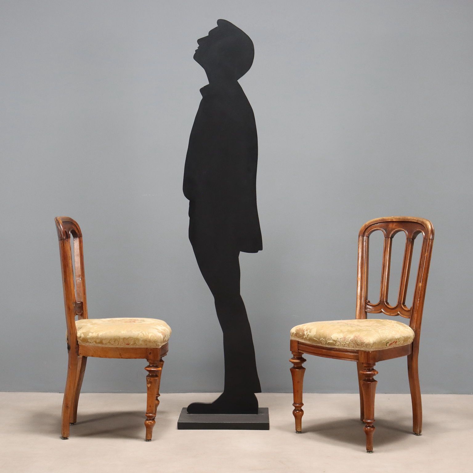 Antique Chairs Walnut Fabric Padding Italy Late XIX Century photo for sale