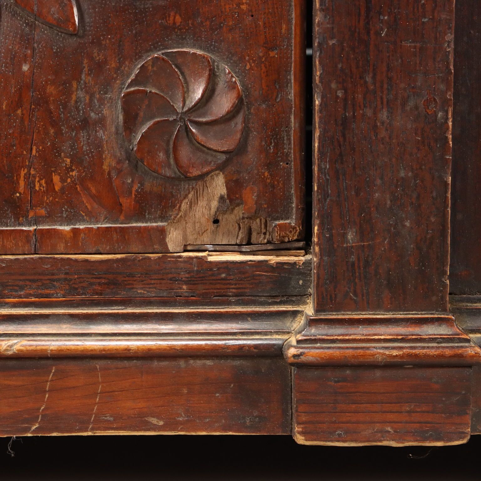 Antique Cupboard Walnut Fir Drawers Italy XVIII Century photo vintage