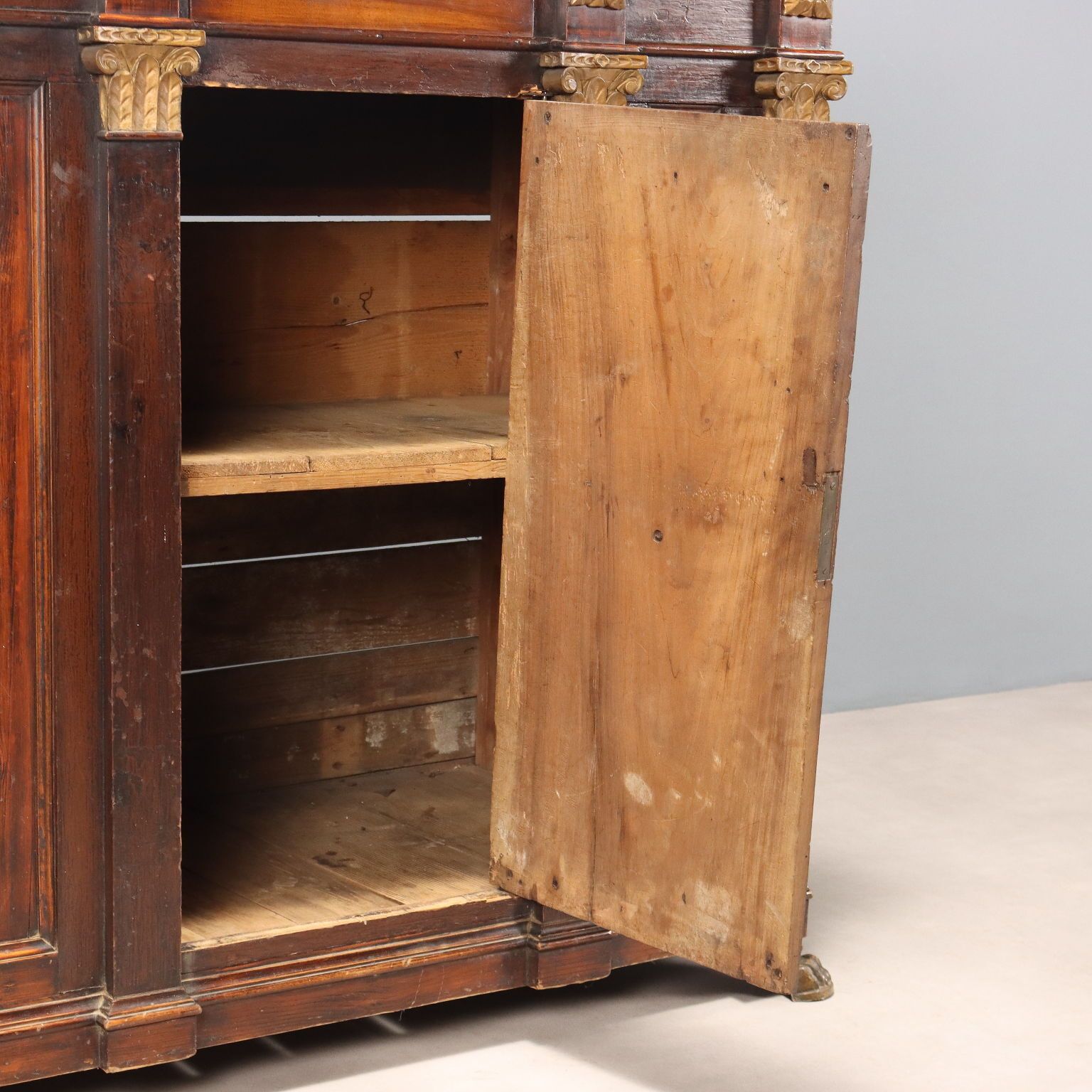 photo furniture Antique Cupboard Walnut Fir Drawers Italy XVIII Century