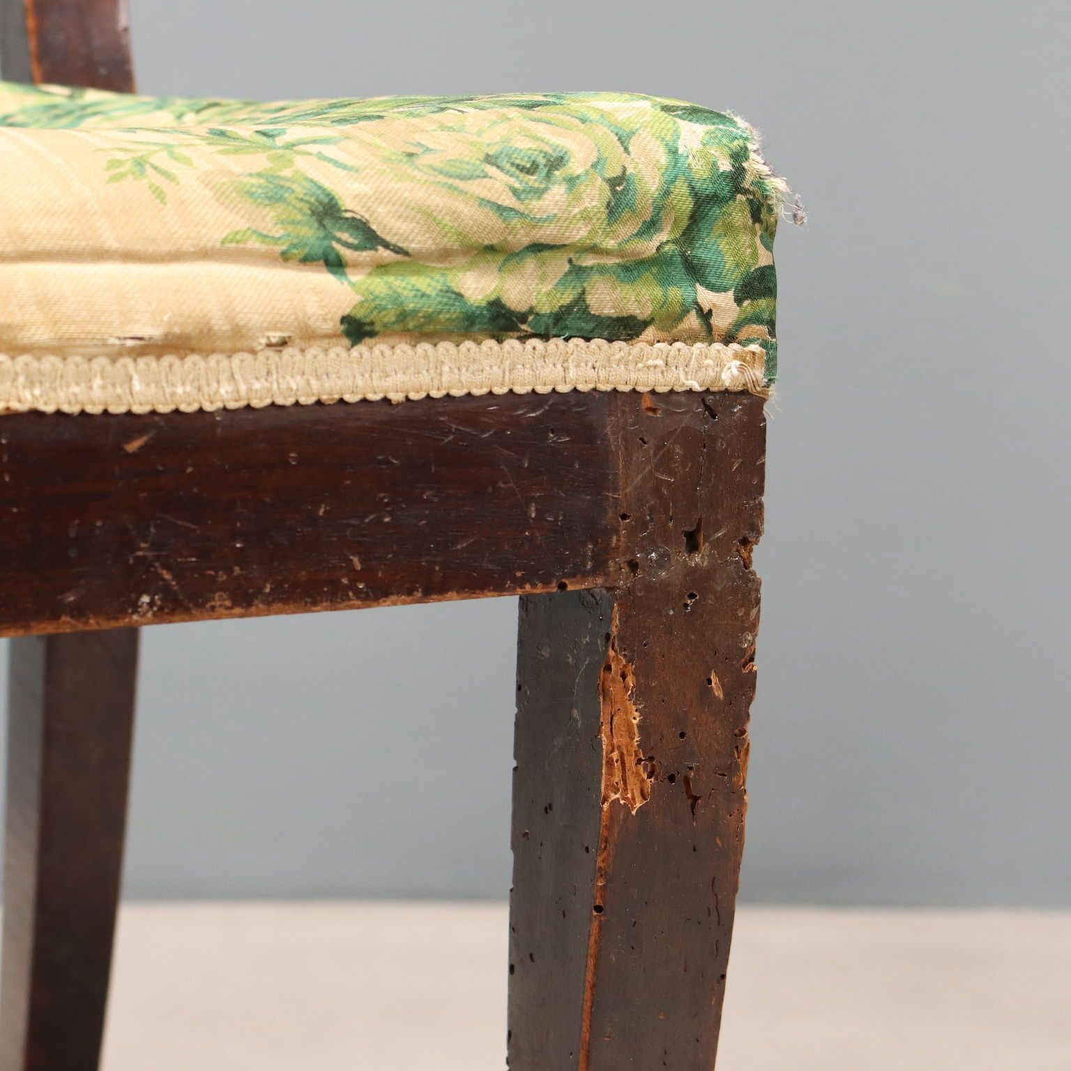 Antique Chairs Directoire Walnut Fabric Italy XIX Century photo buy