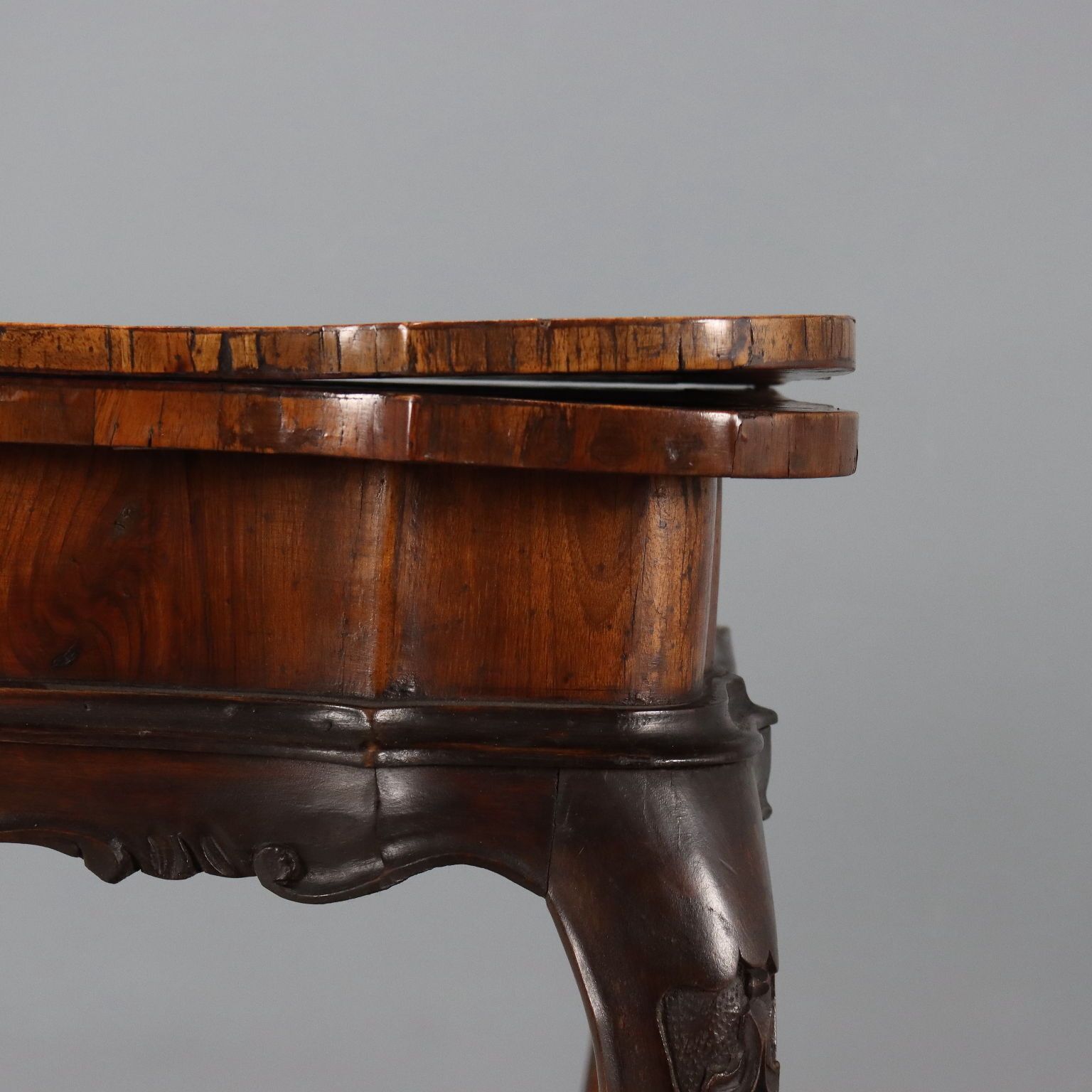 Antique Game Table Walnut Beech Openable Top Italy XX Century photo vinterior