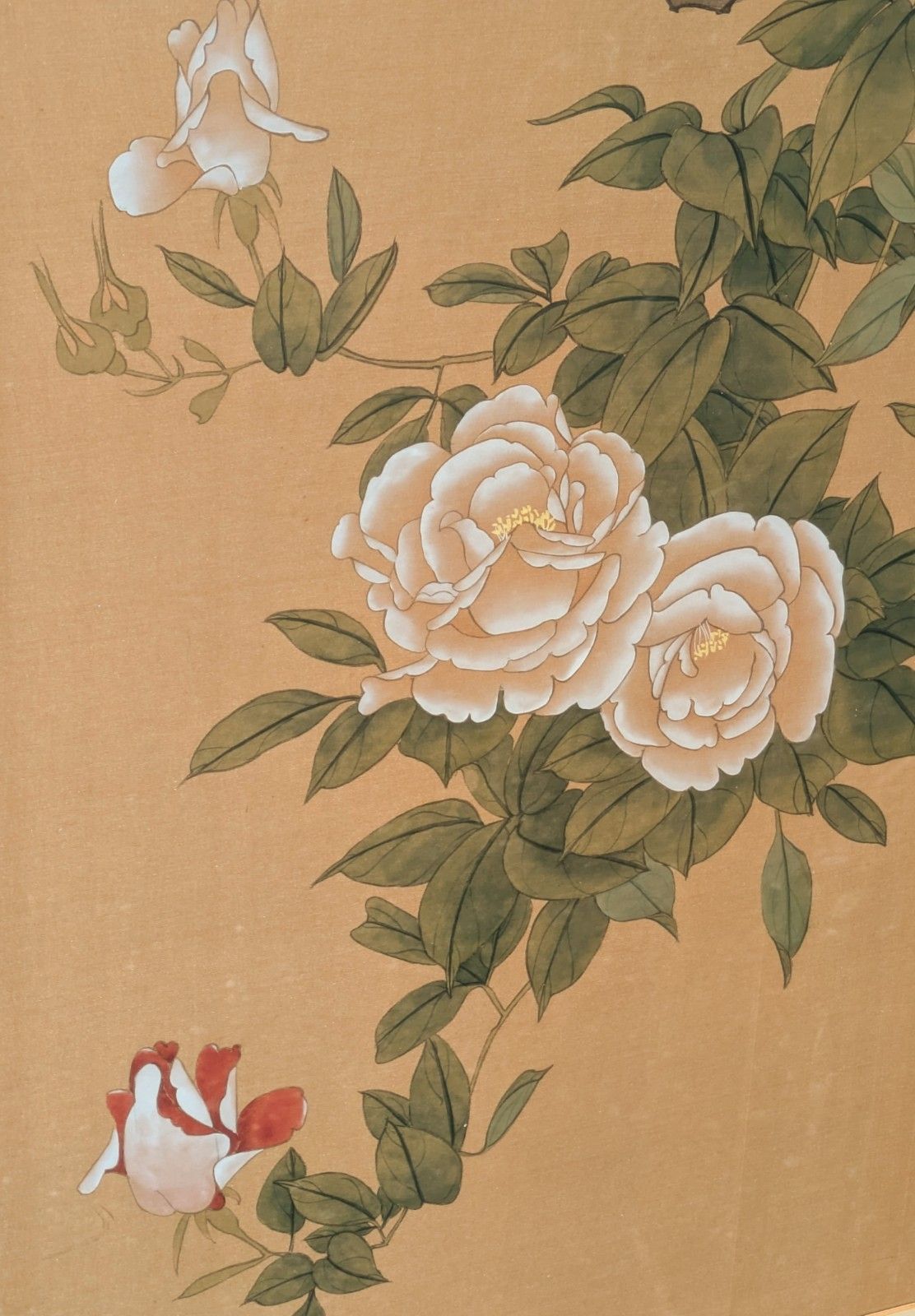 Large Chinese Watercolour On Silk Depicting Birds & Blossoms photo 265.0