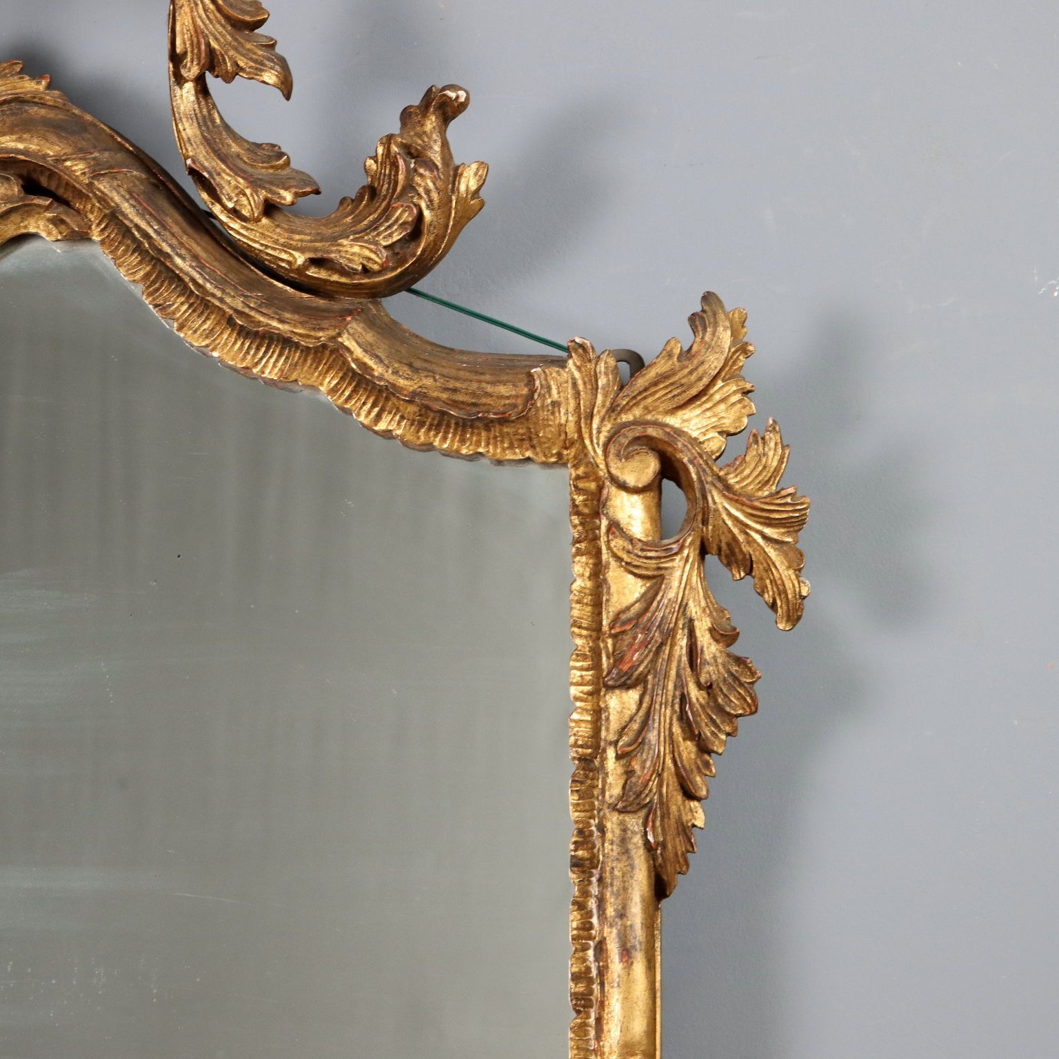 Antique Mirror Carved Gilded Wood Italy XIX Century photo vinterior