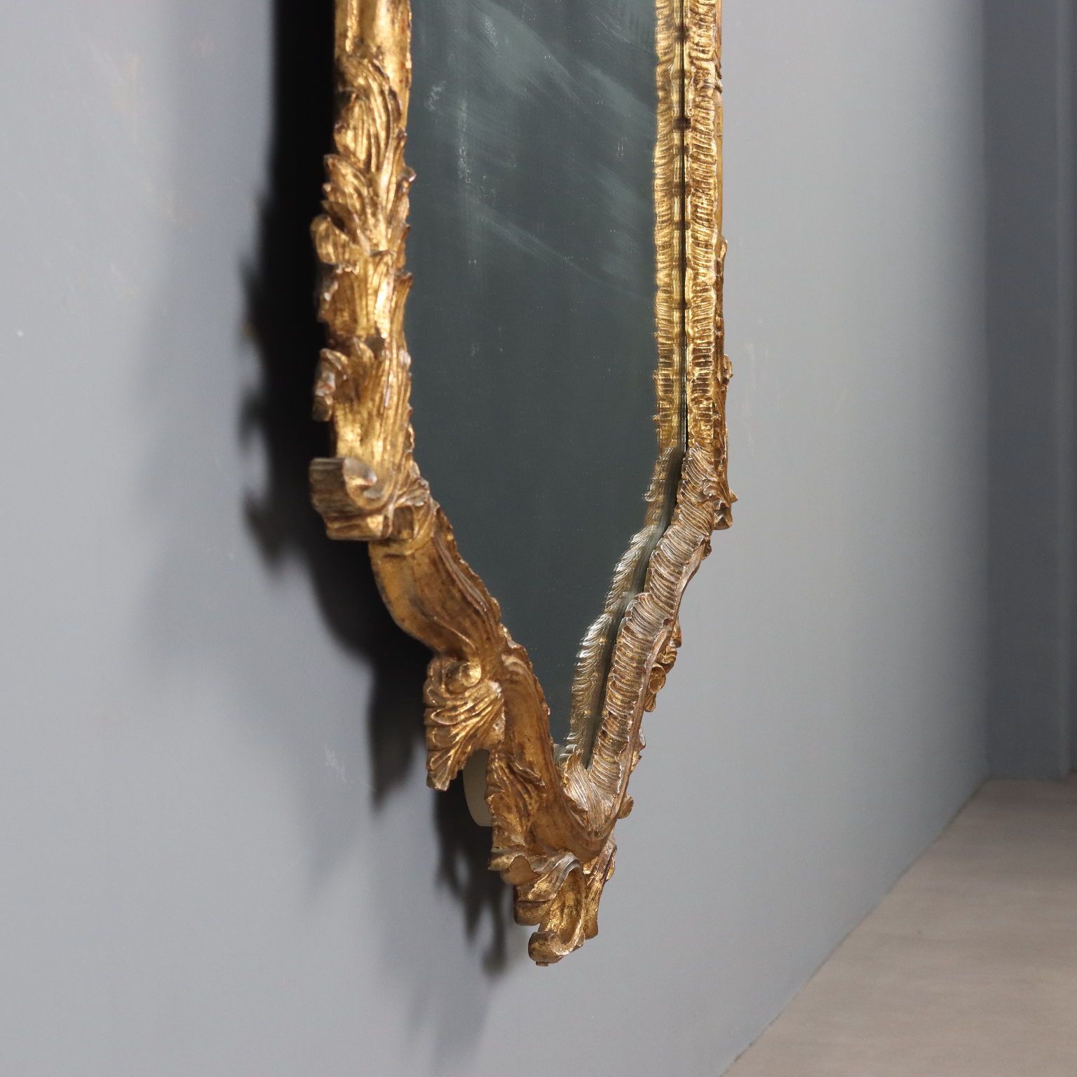 Home Decor Antique Mirror Carved Gilded Wood Italy XIX Century photo