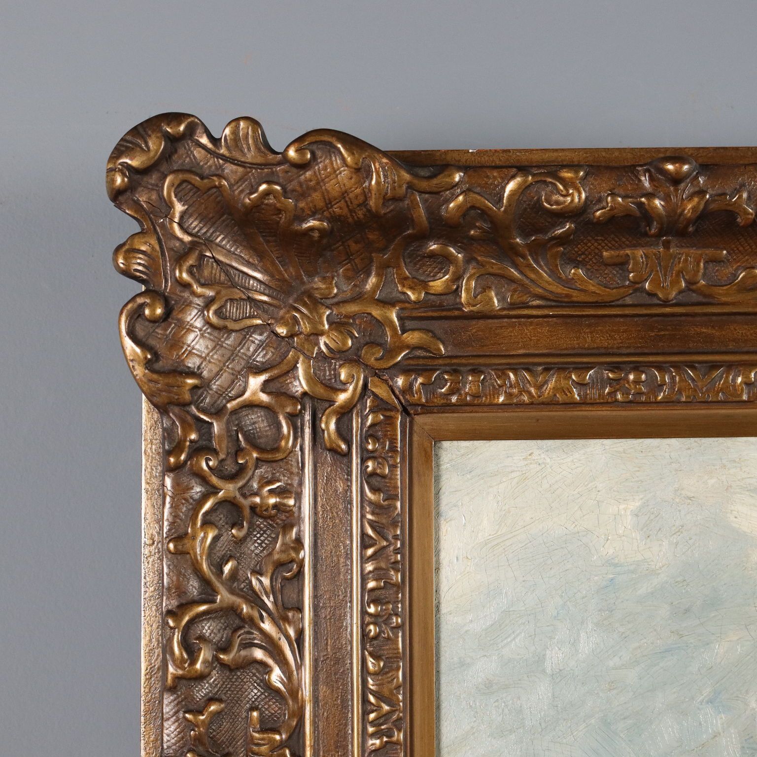 photo furniture Antique Painting Signed Andreas Dirks Maritime Glimpse XIX Century