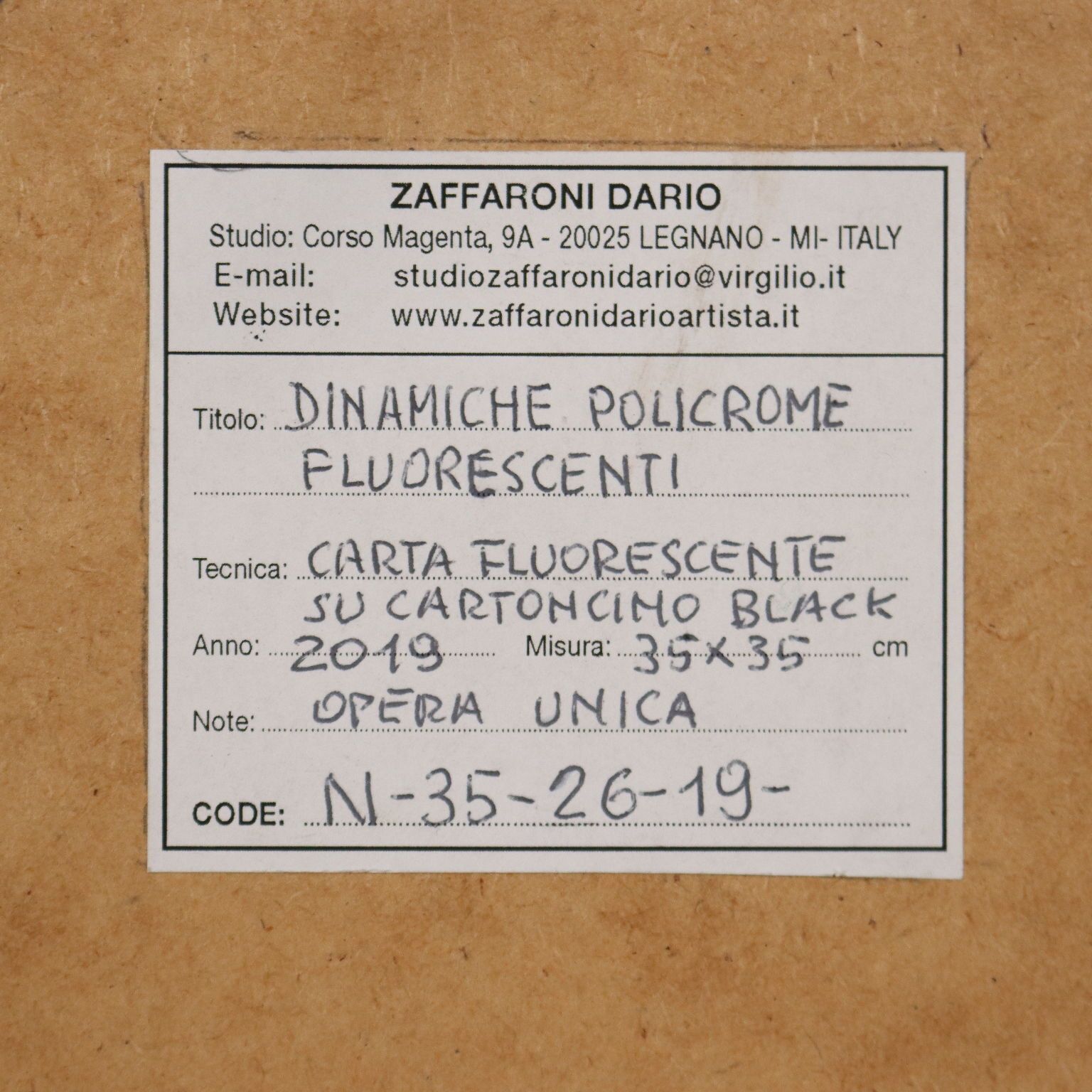 photo furniture Contemporary Artwork Signed Dario Zaffaroni Italy 2019