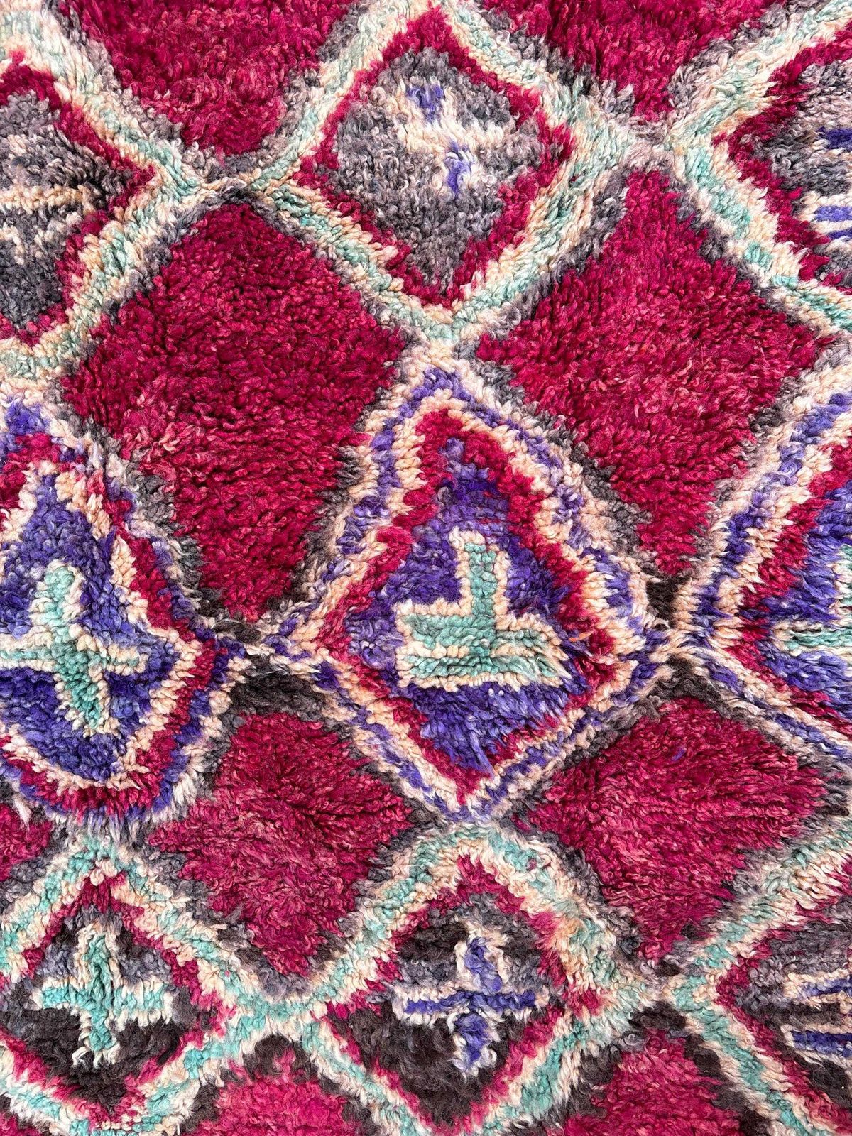 Large Vintage Moroccan Talsint Rug 200x370 Cm – Handmade Berber Wool Rug – Rare Tribal Area Rug – Authentic Moroccan Carpet photo vinterior