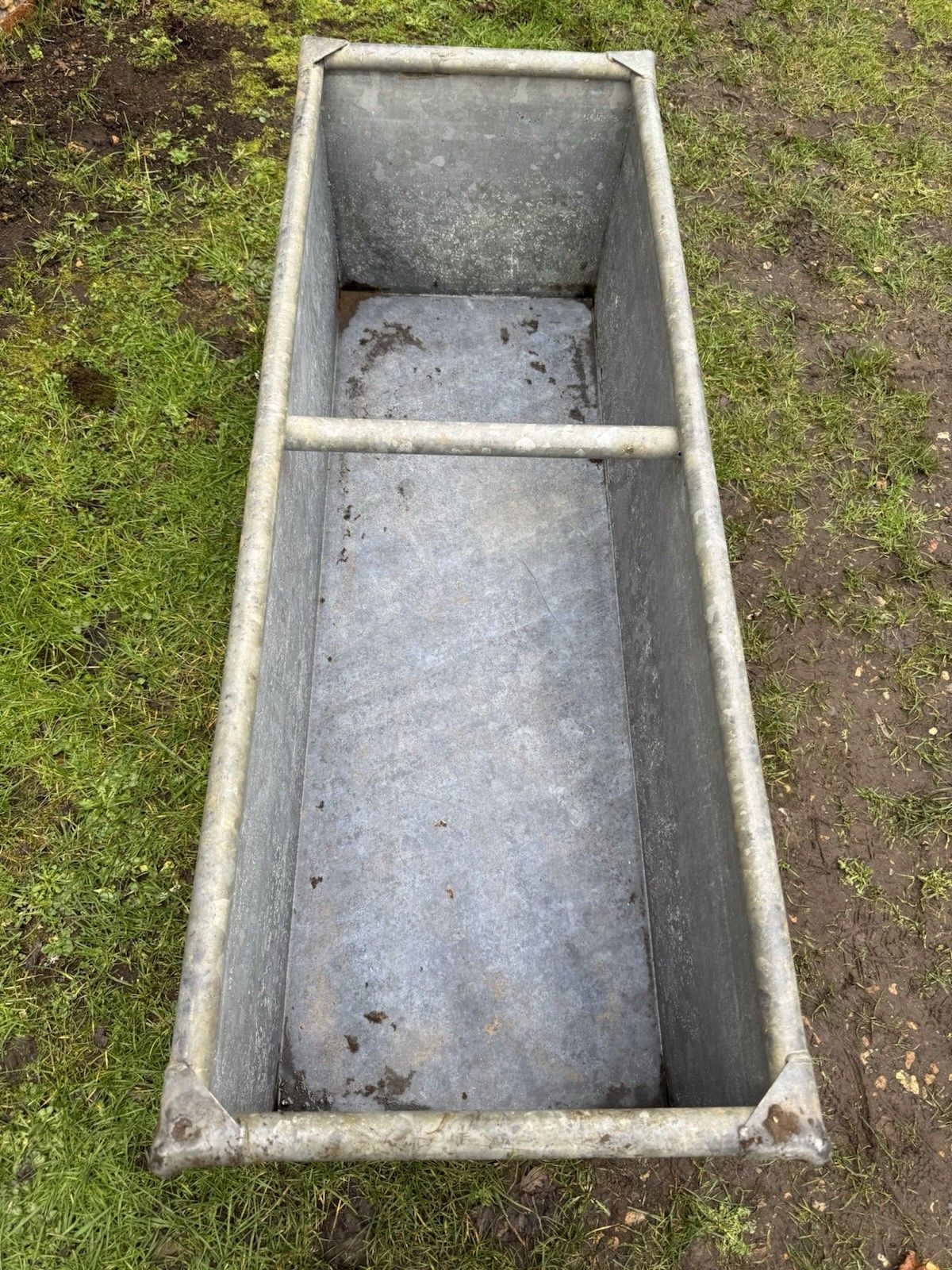 Vintage Galvanised Trough Garden Planter 129cm /Raised Flowerbed Plant Tree Pot Pond Z7 photo vinterior