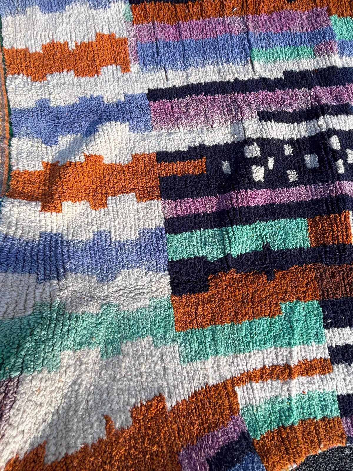 Textiles Moroccan Boujad Rug 200x300 Cm Handmade Wool Rug – Colorful Berber Area Rug – Large Ethnic Boho Living Room Carpet photo