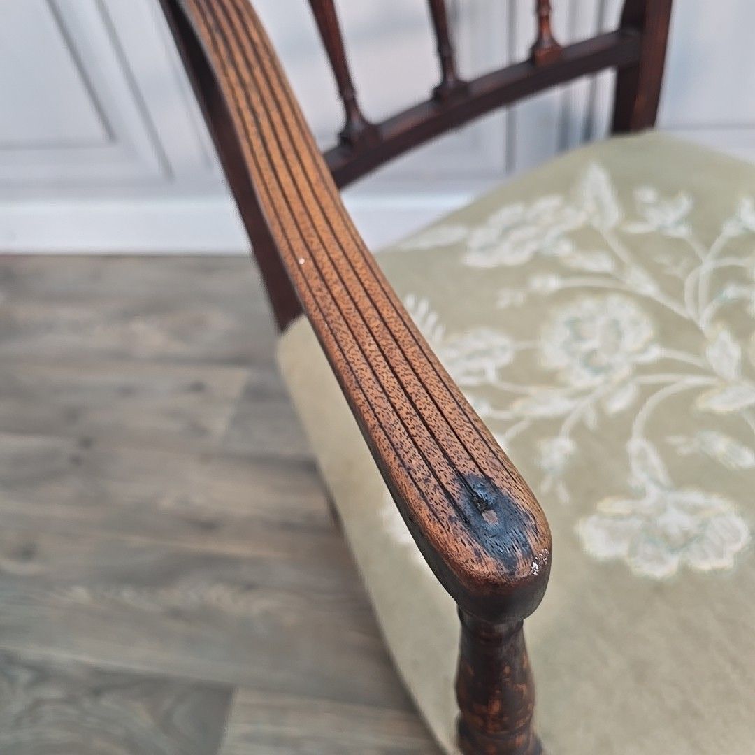 Antique Mahogany Armchair Georgian Revival Desk Chair Carver Elbow Seat photo for sale