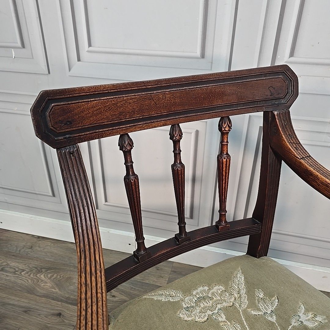Antique Mahogany Armchair Georgian Revival Desk Chair Carver Elbow Seat photo Furniture