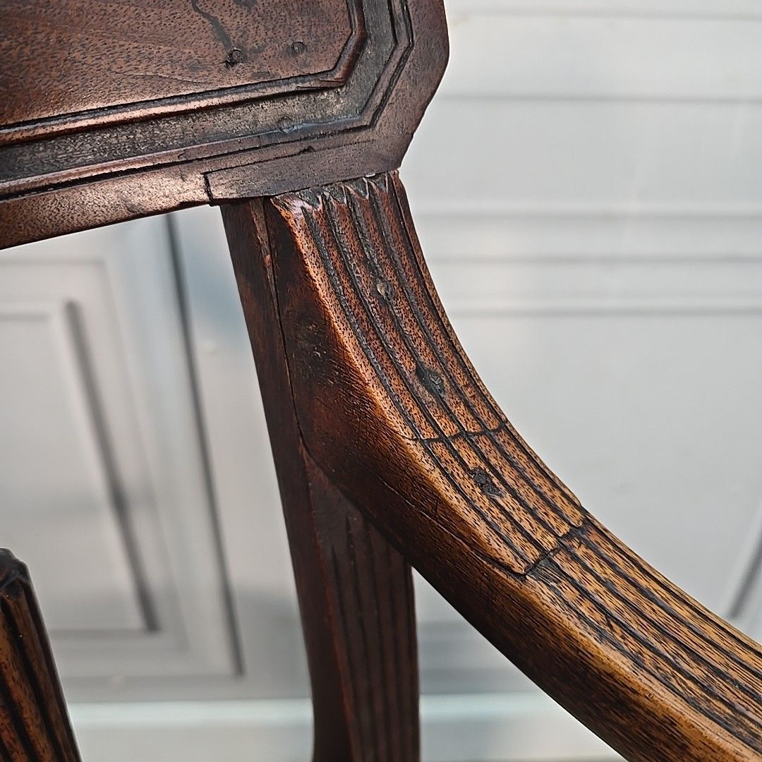 Antique Mahogany Armchair Georgian Revival Desk Chair Carver Elbow Seat photo vinterior