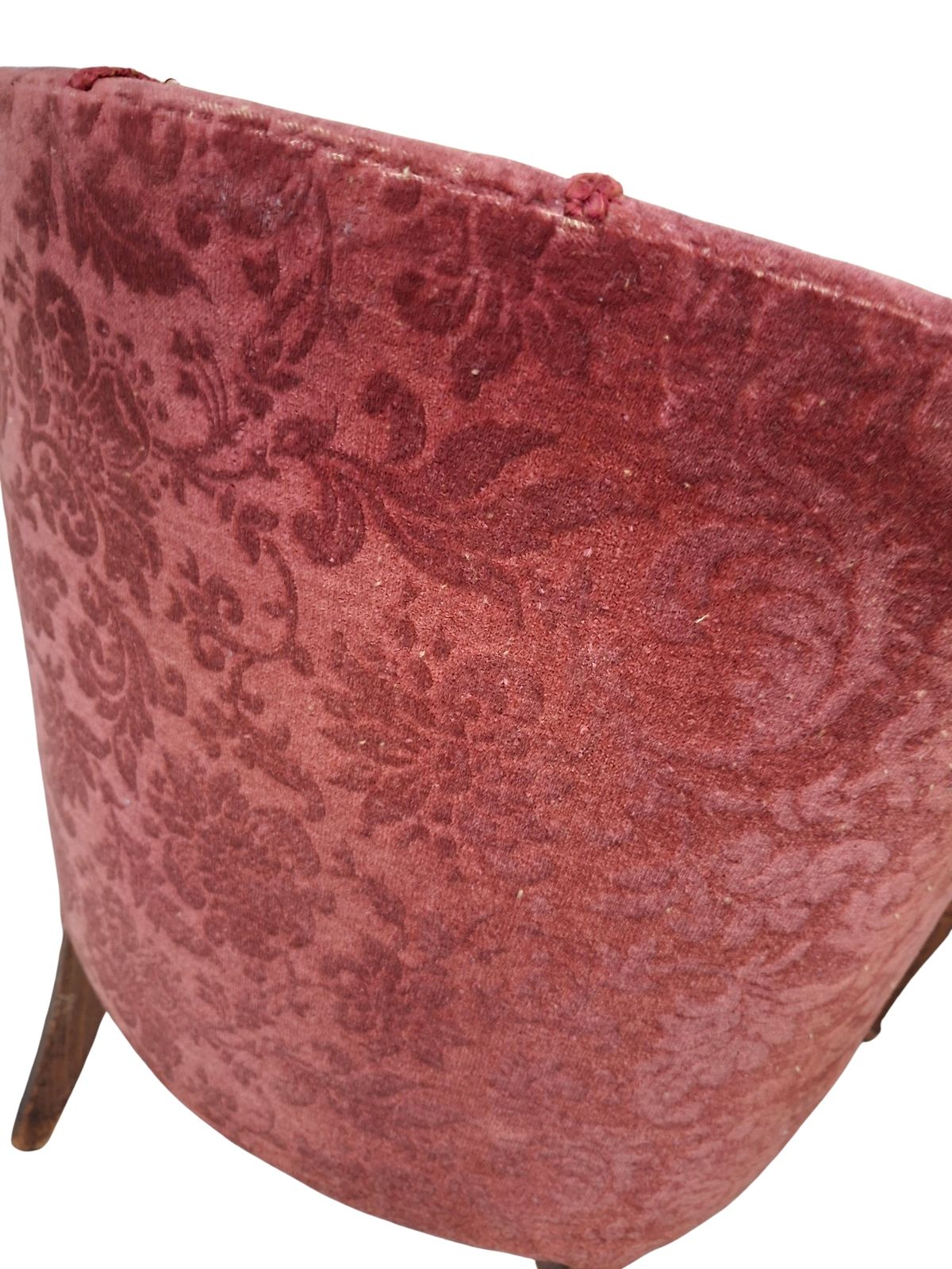 Elegante Coppia Di Poltrone Vintage Anni '60 In Rovere E Velluto Damascato photo furniture