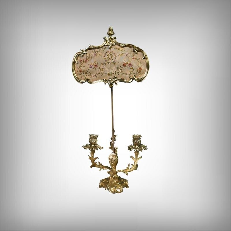 Gilt Bronze Screen Chandelier, Louis XV Style – Mid 19th Century photo furniture